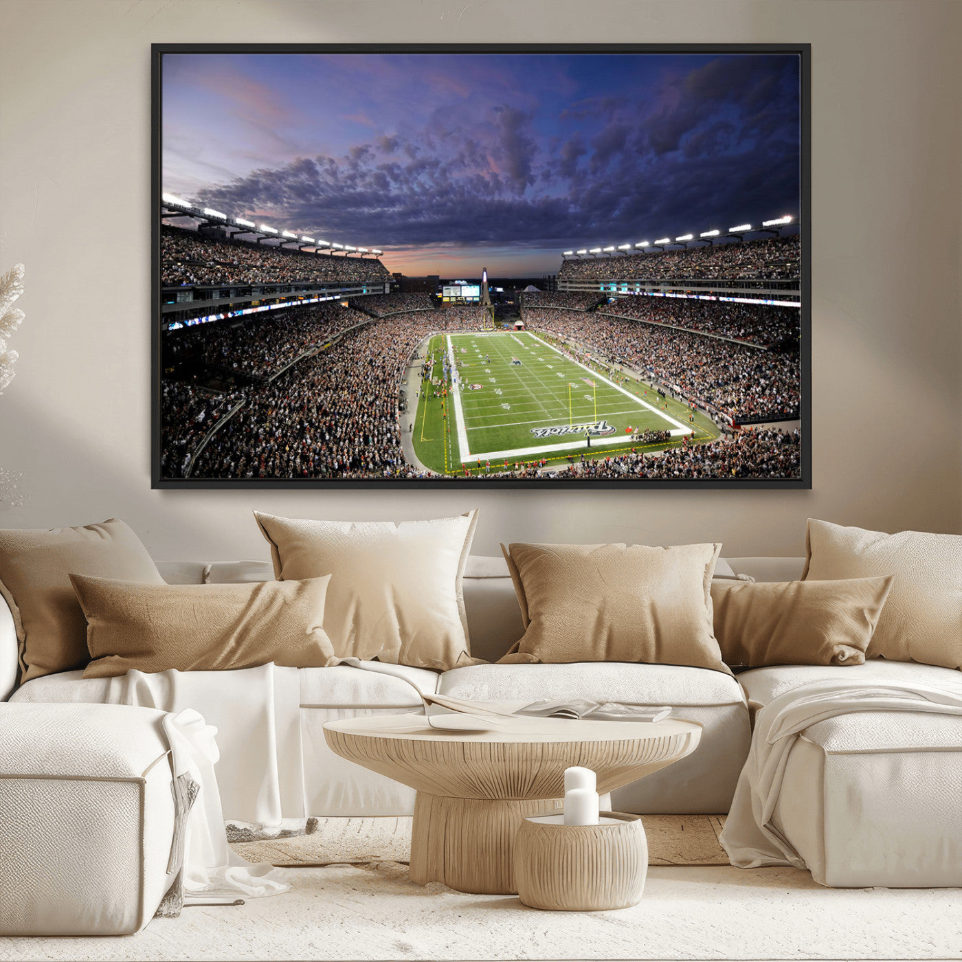 MGV-FC-36X24 - New England Patriots Football Team Print - Foxborough Gillette Stadium Wall Art Canvas Print