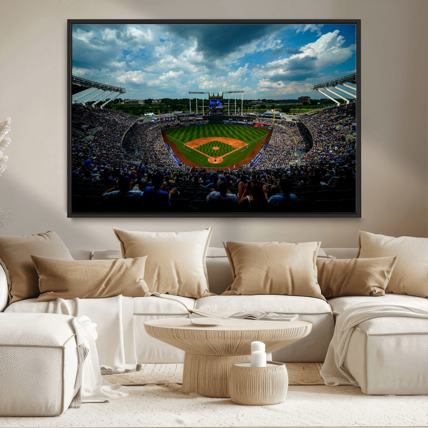 MGV-FC-36X24 - 3-Panel Kauffman Stadium Wall Art Print | Large Kansas City Royals Baseball Canvas Print for Sports
