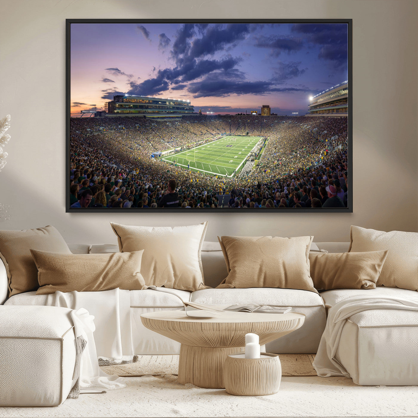 MGV-FC-36X24 - Notre Dame Fighting Irish Football Team Print - Notre Dame Stadium Wall Art Canvas Print