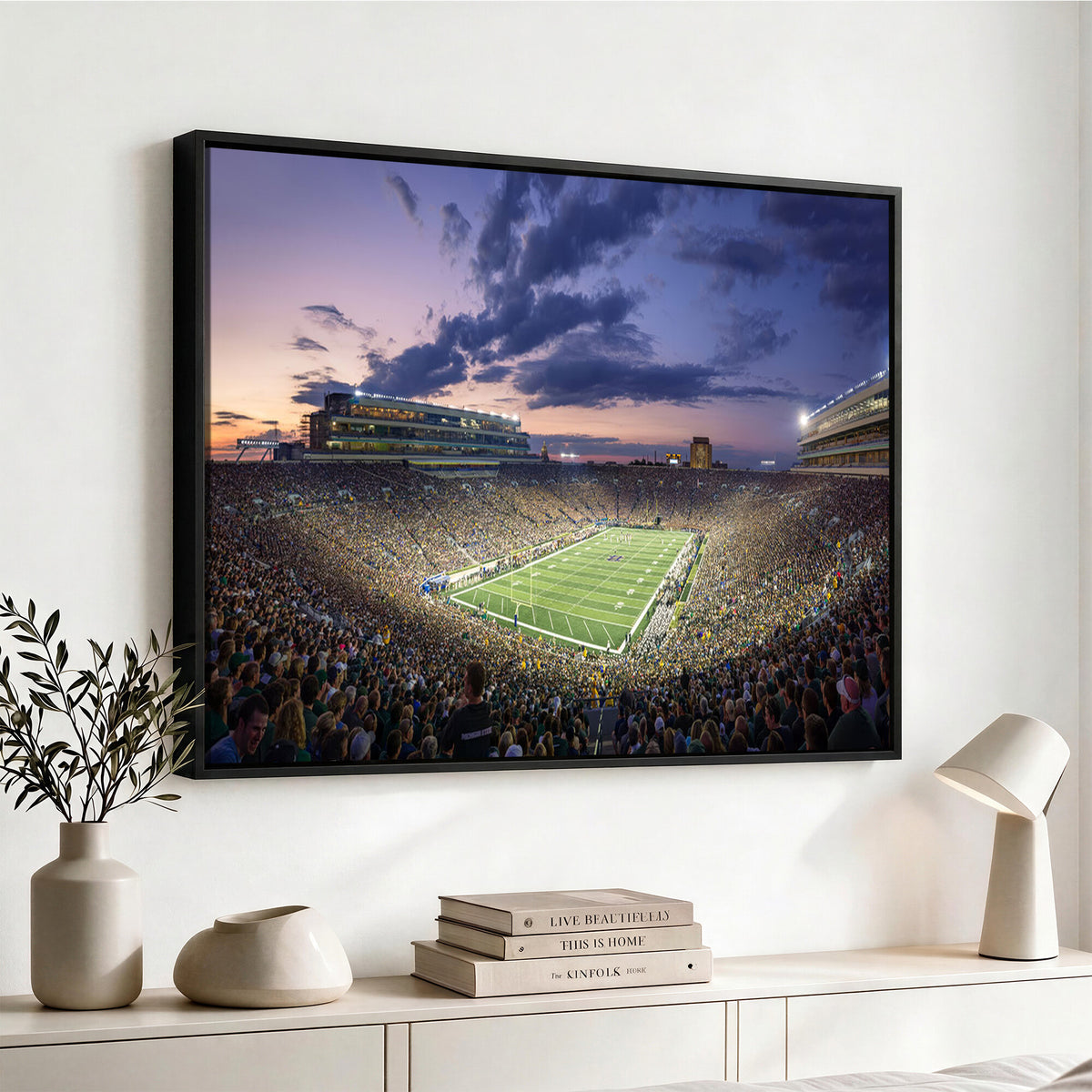 50825-MGV-CV-36X24 - Notre Dame Fighting Irish Football Team Print, Notre Dame Stadium Wall Art Canvas Print