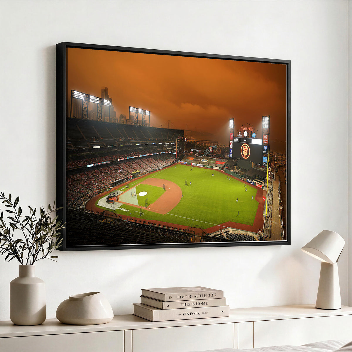 31315-MGV-CV-36X24 - San Francisco Giants Baseball Team Print, Oracle Park Stadium Wall Art Canvas Print