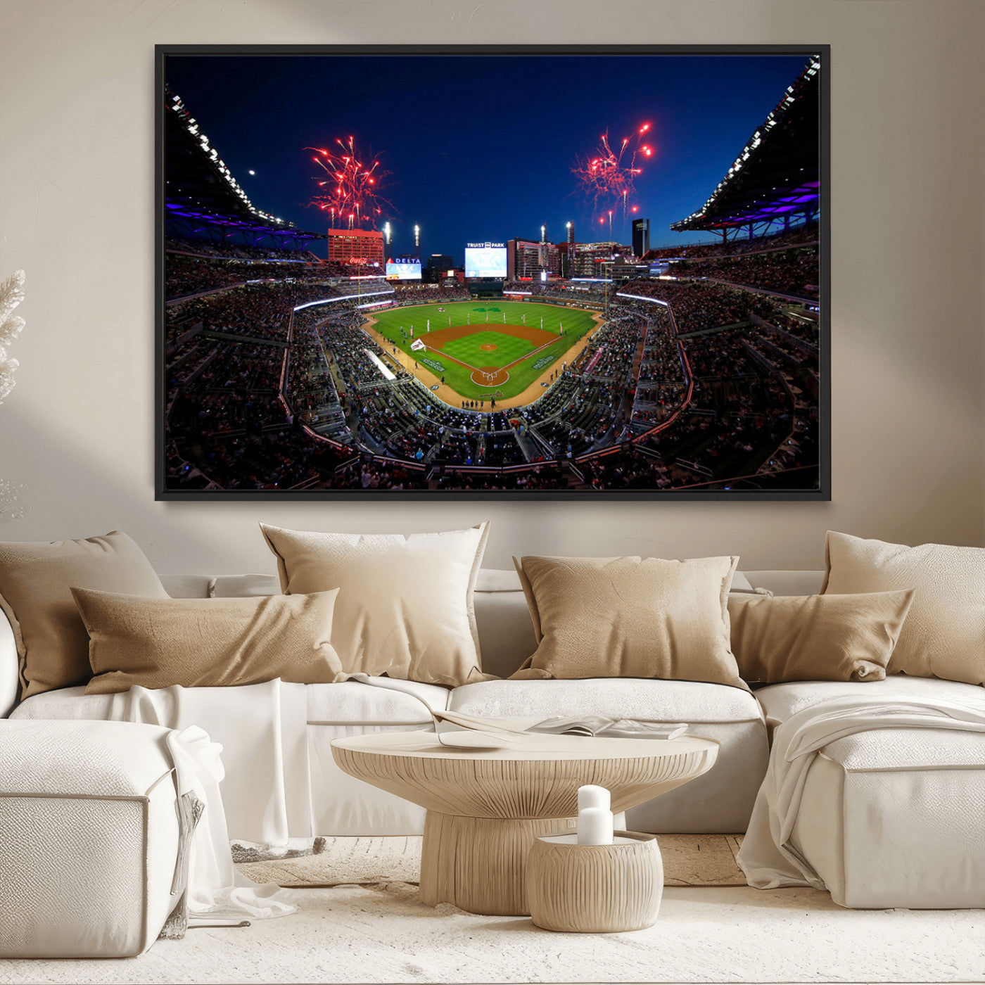 MGV-FC-36X24 - Truist Park Atlanta Braves Baseball Stadium Wall Art Print | Large 3-Panel Canvas Print for Sports