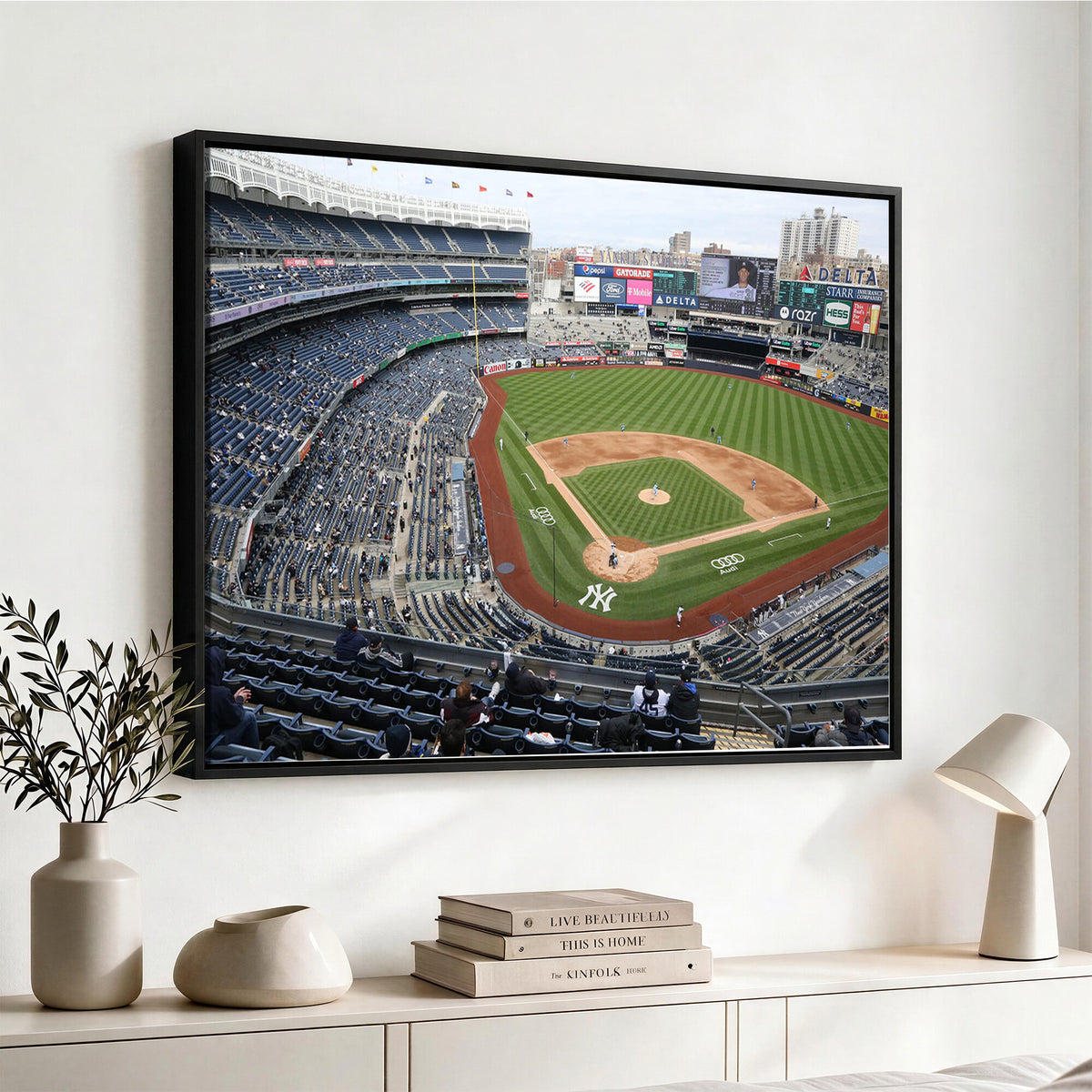 45784-MGV-CV-36X24 - New York Yankees Baseball Team Print, Yankee Stadium Wall Art Canvas Print