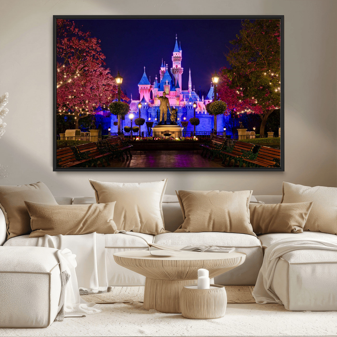 MGV-FC-36X24 - Castle Large Wall Art Disney Magic Kingdom Kids Room Decor - Disney World Christmas Home Decor Child