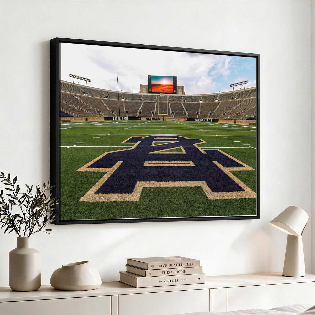 52835-MGV-CV-36X24 - Notre Dame Stadium Giclee Canvas Print | Triptych Wall Art Featuring Iconic Notre Dame Football