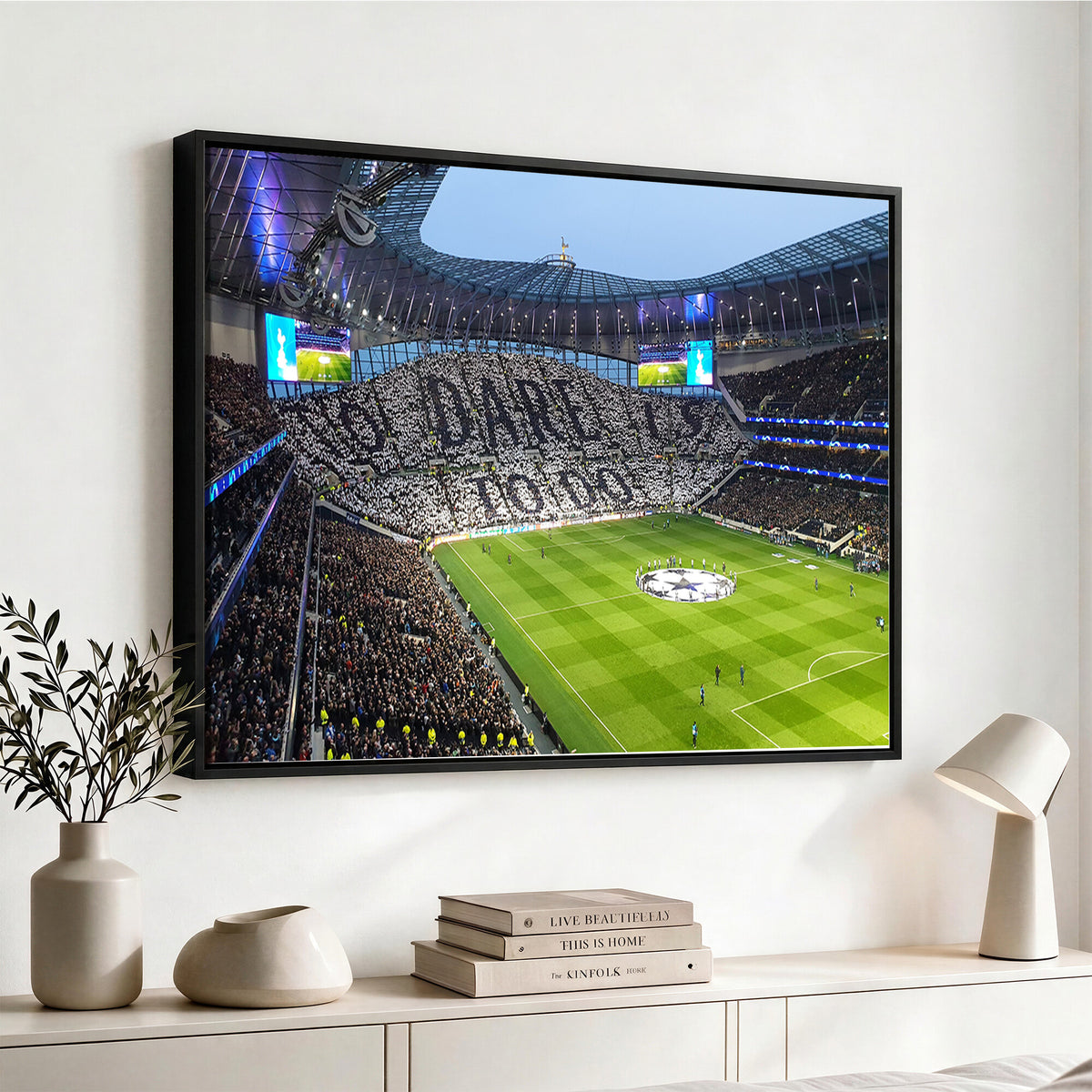 38765-MGV-CV-36X24 - Tottenham Hotspur Stadium Canvas Print, Match Day Triple Canvas Wall Art