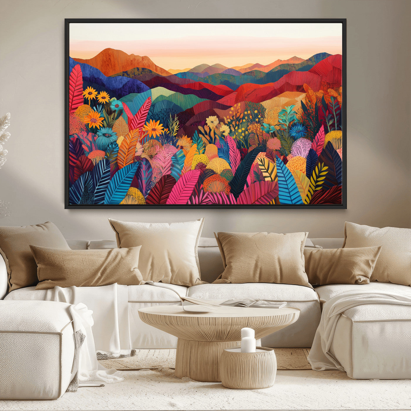 MGV-FC-36X24 - YAYOI KUSAMA Abstract Print - Landscape Canvas Wall Art Print - Vibrant Modern Decor for Living