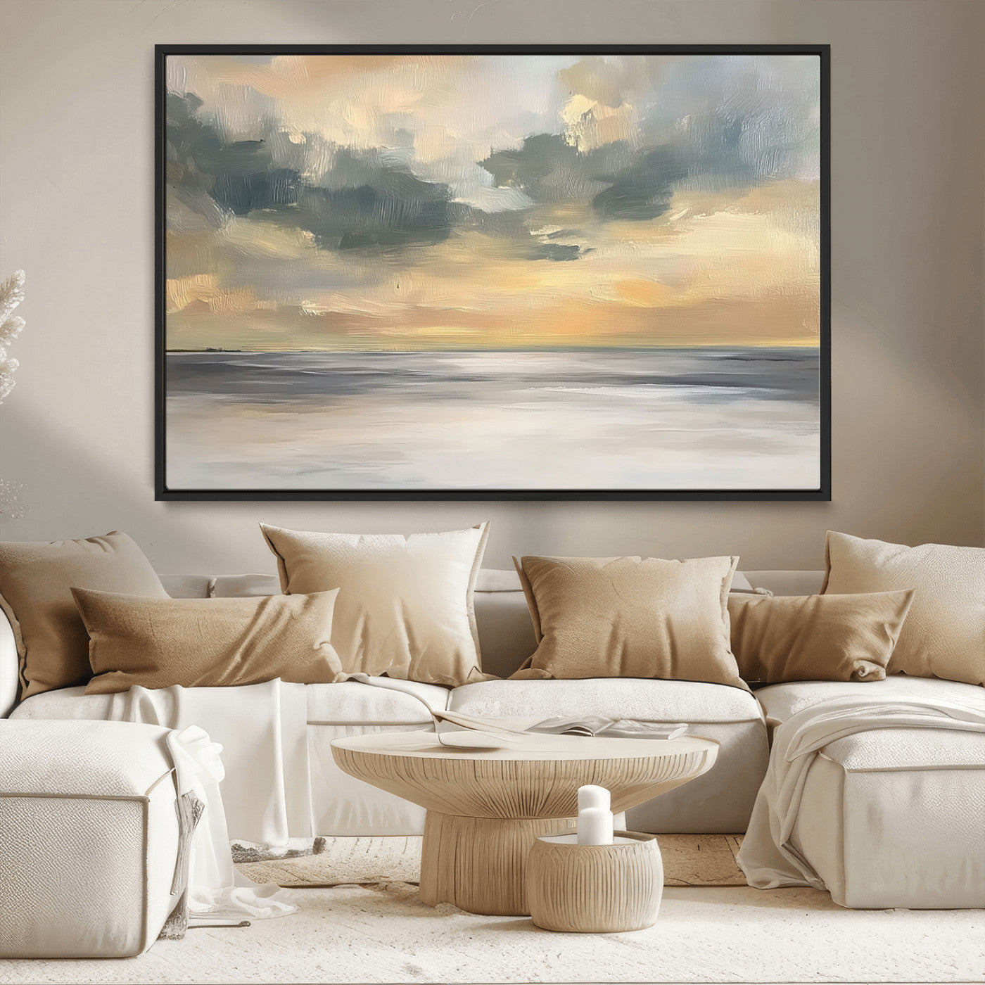 MGV-FC-36X24 - Modern Coastal Artwork with Vibrant Abstract Ocean Waves Wall Art Canvas Print for Contemporary