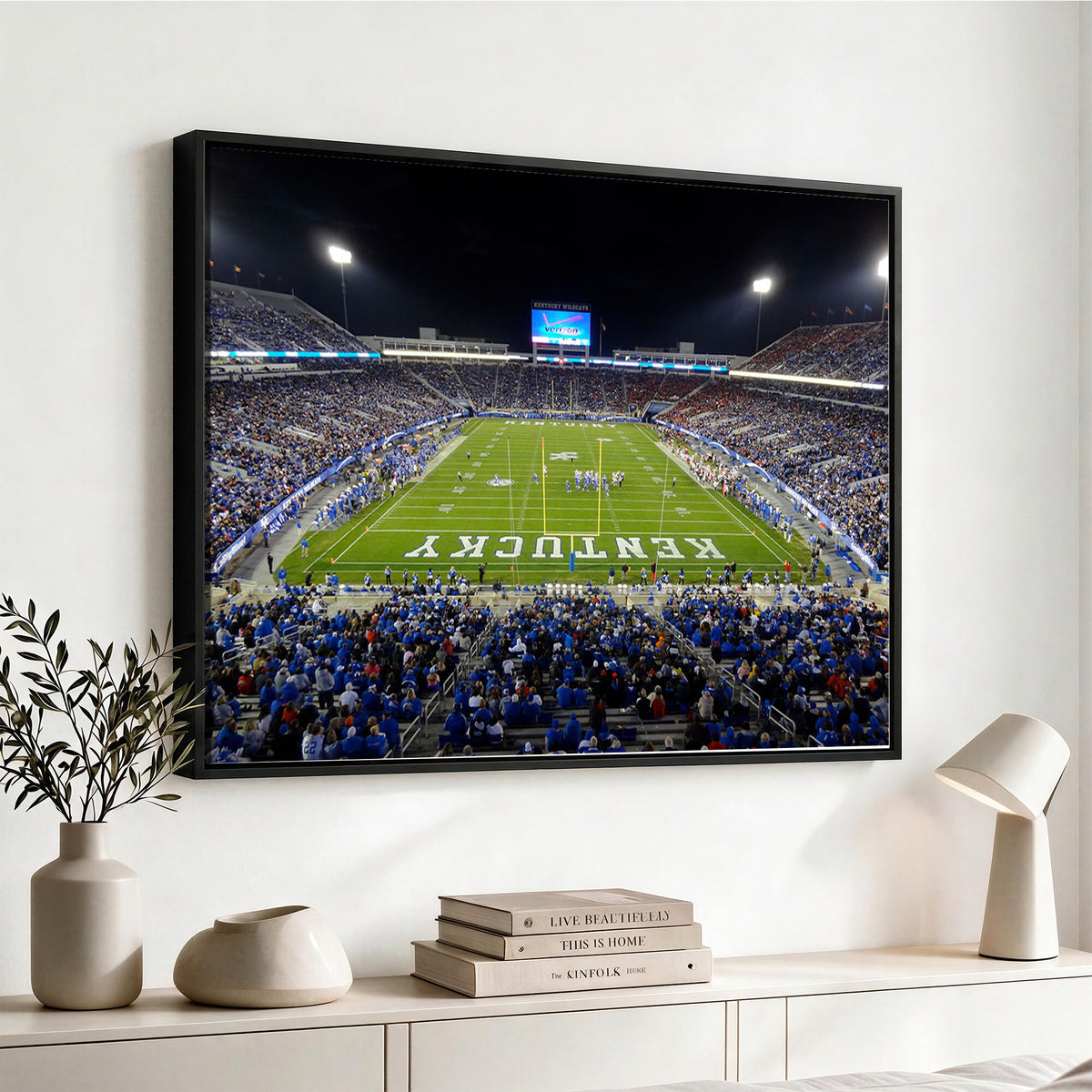 14304-MGV-CV-36X24 - Kroger Field Canvas Wall Art, Kentucky Stadium Wall Art, Framed and Ready to Hang