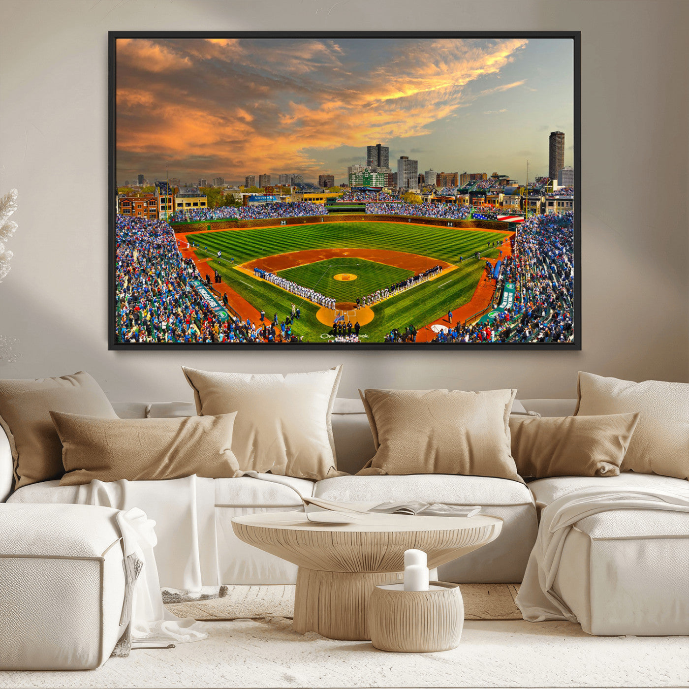 MGV-FC-36X24 - Chicago Wrigley Field Canvas Wall Art - Iconic Baseball Stadium Art Print - Wrigley Field Chicago