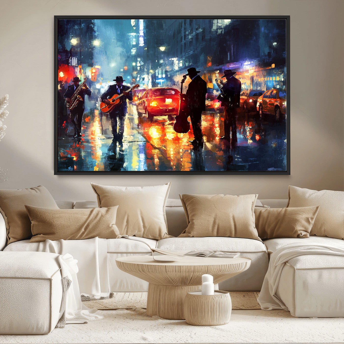 MGV-FC-36X24 - African American Jazz Canvas - Abstract Music Wall Art Print - Abstract Jazz Wall Art Framed Prints