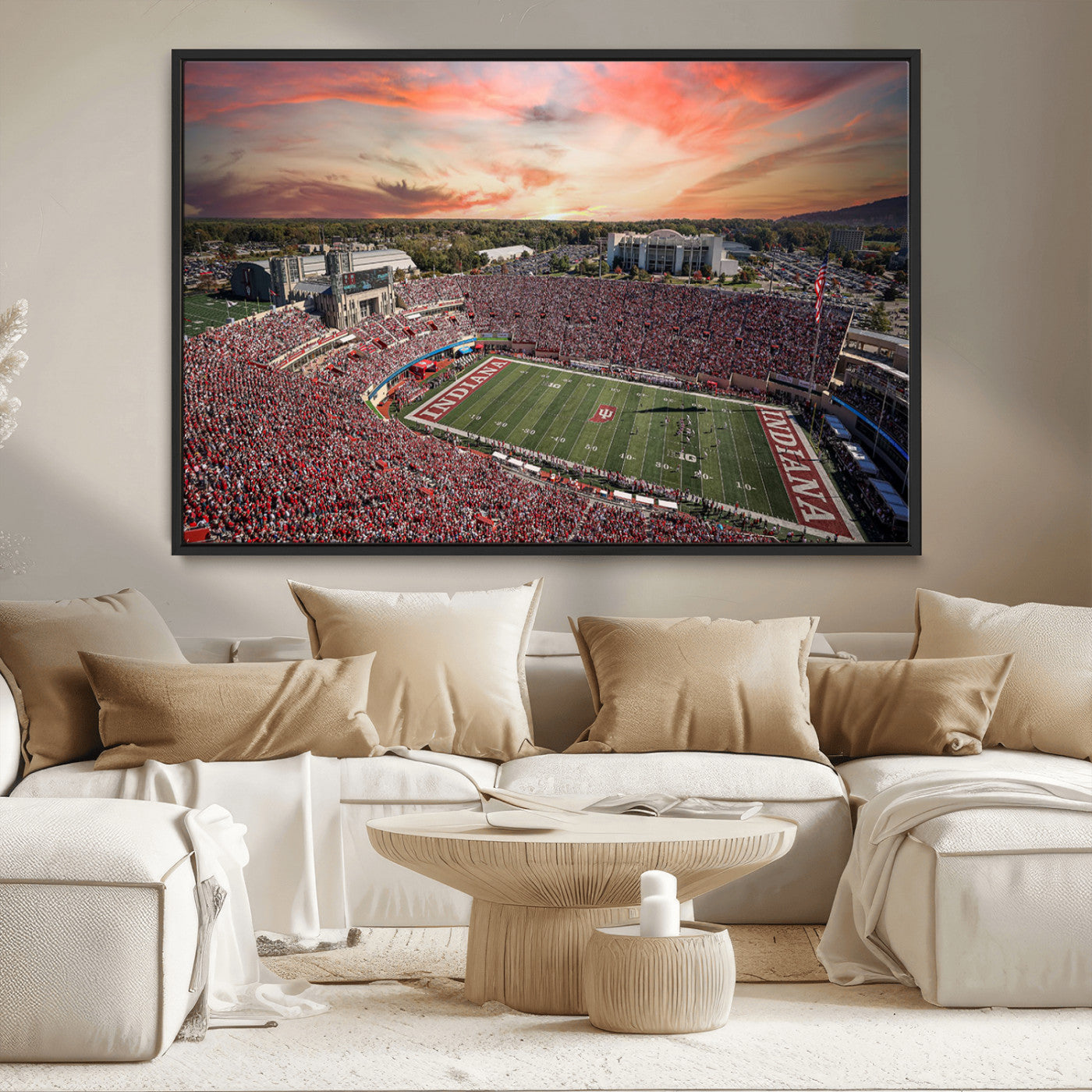 MGV-FC-36X24 - Indiana Memorial Stadium Wall Art Canvas Print, Framed Studium Canvas Art, Indiana Memorial Stadium