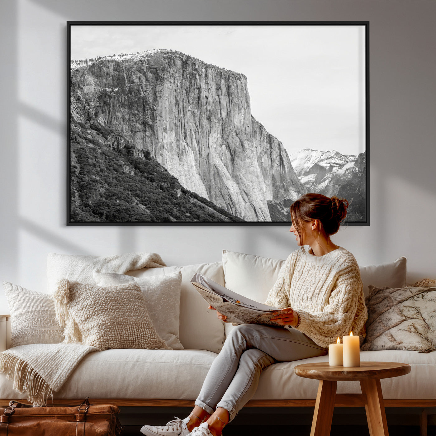 39393420-MGV-CV-36X24 - El Capitan Yosemite Mountain Wall Art – Yosemite Cliff Canvas Print, Rugged Terrain and Timeless Wilderness Decor for Office, Living Room or Cabin