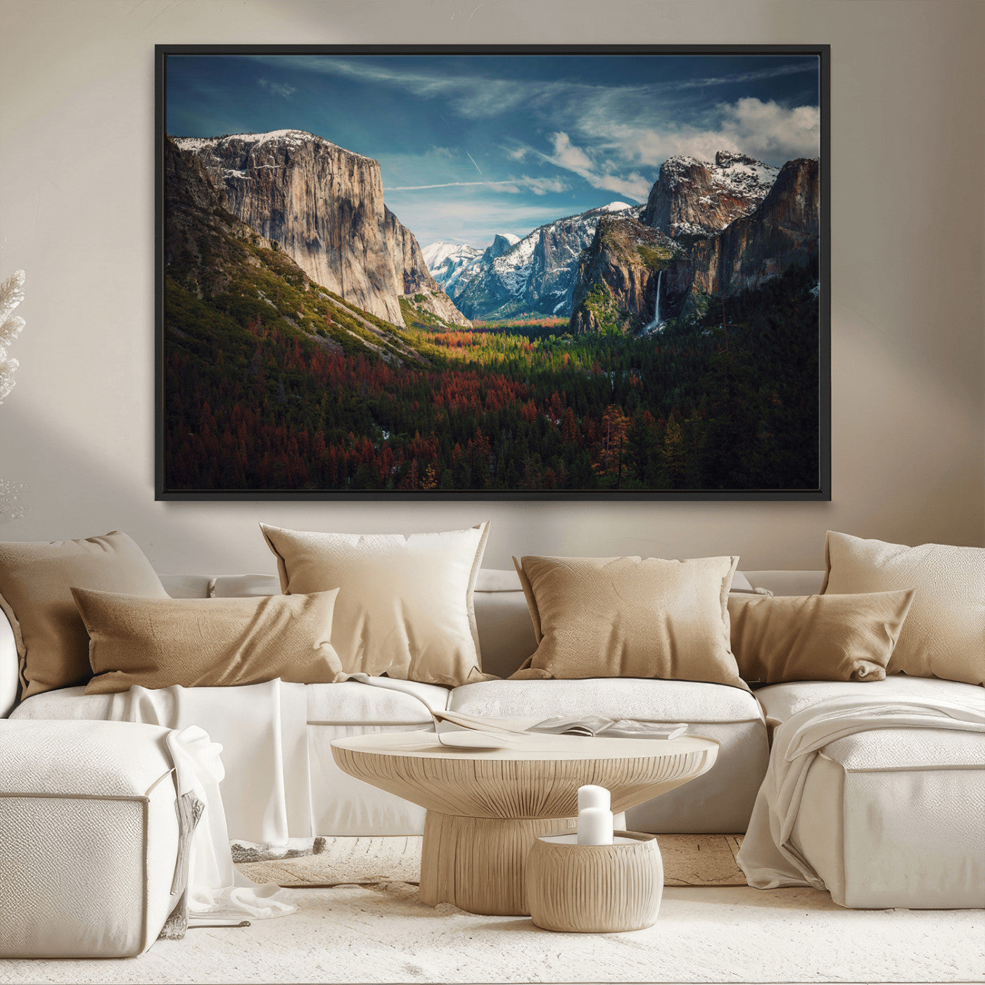 MGV-FC-36X24 - Yosemite National Park Wall Art Canvas Print, Framed Mountain Landscape Art Picture Print, El Capitan Perfect Rustic Farmhouse Decor Artwork