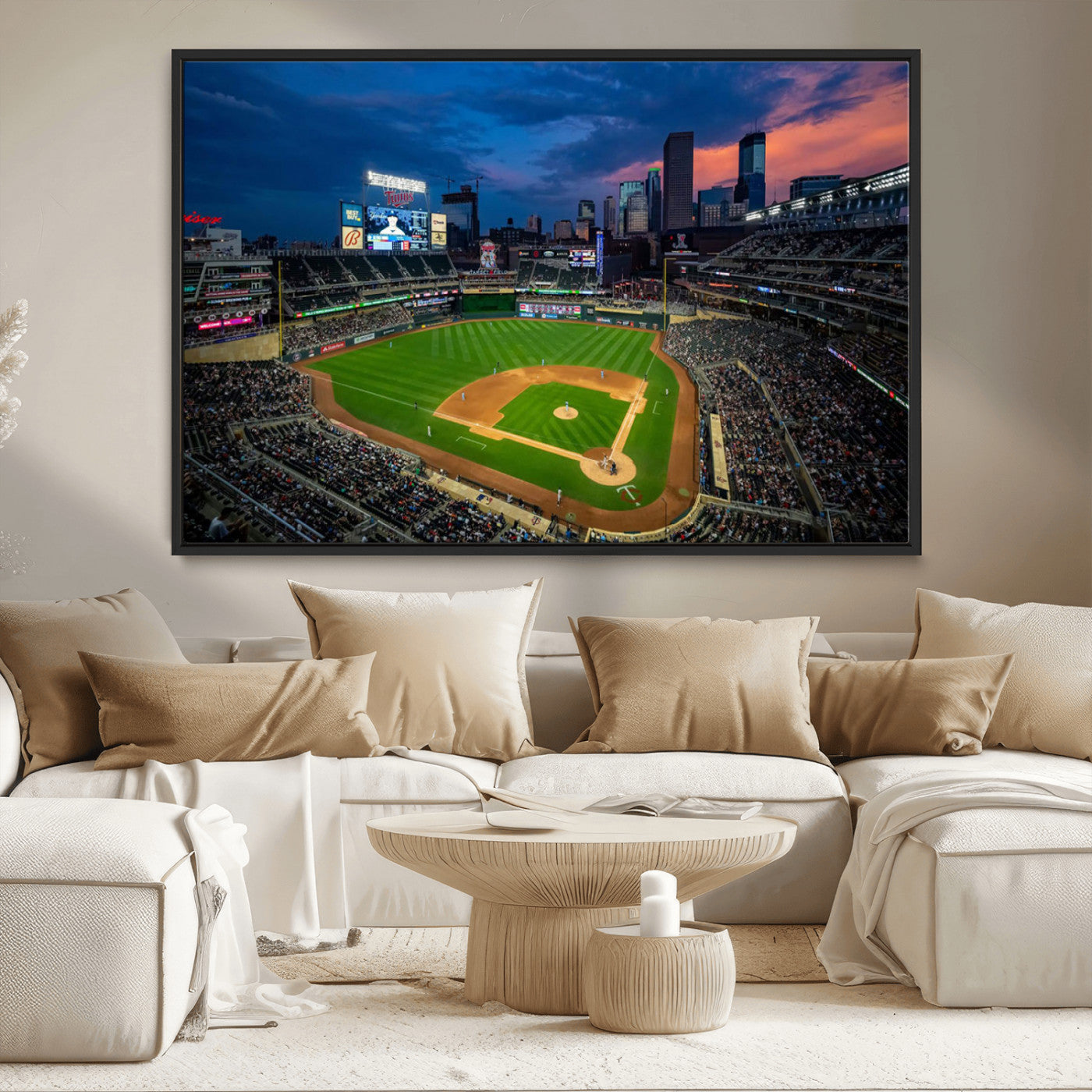 68222753-MGV-CV-36X24-Target Field Wall Art Canvas Print, Baseball Stadium Print, Minneapolis Major League Baseball's Minnesota Twins