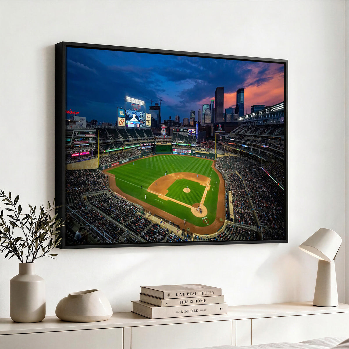 68222753-MGV-CV-36X24 - Target Field Wall Art Canvas Print, Baseball Stadium Scene