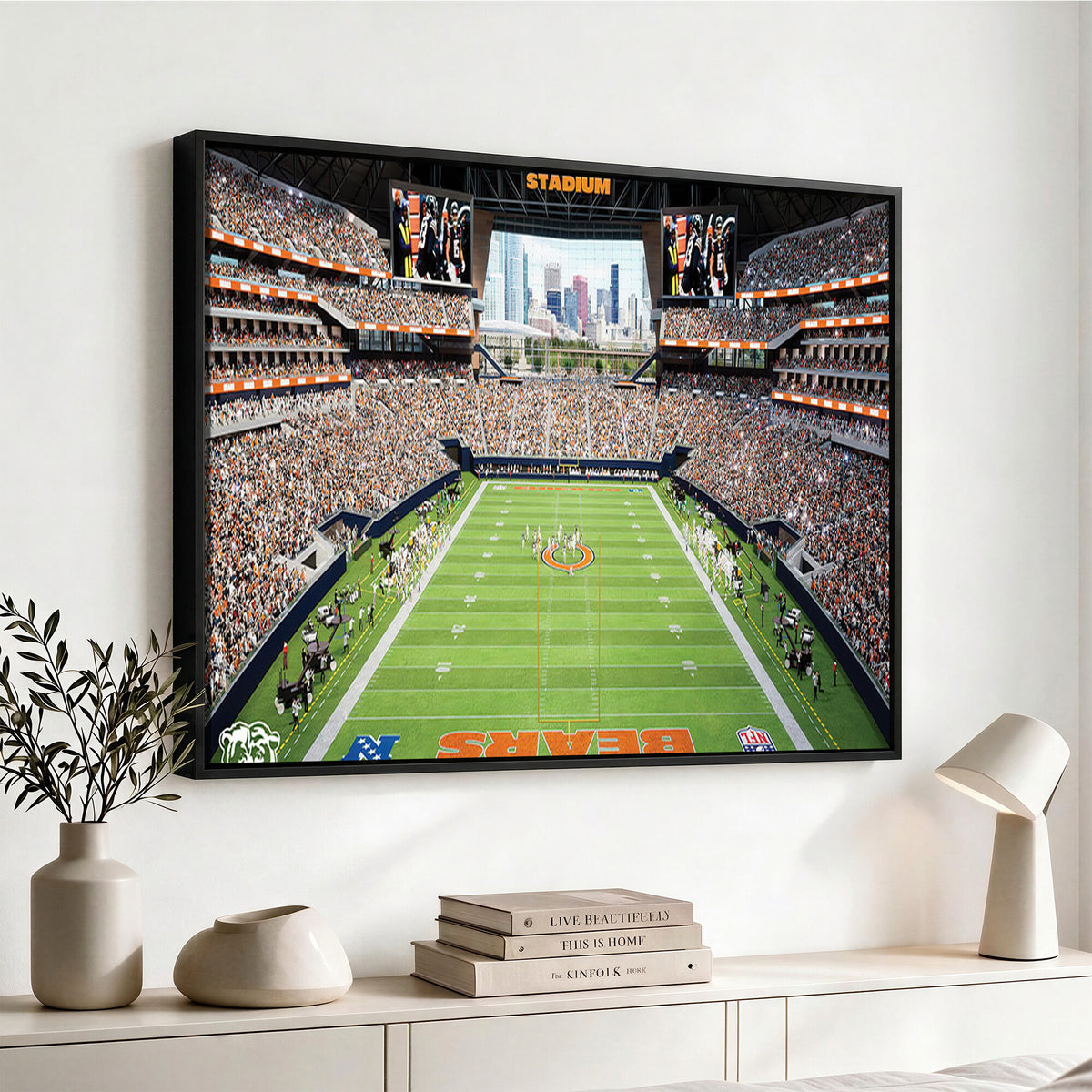 76935553-PAN-FL-20X10 - Chicago Bears Soldiers Field Wall Art Canvas Print, Home Office Wall Decor