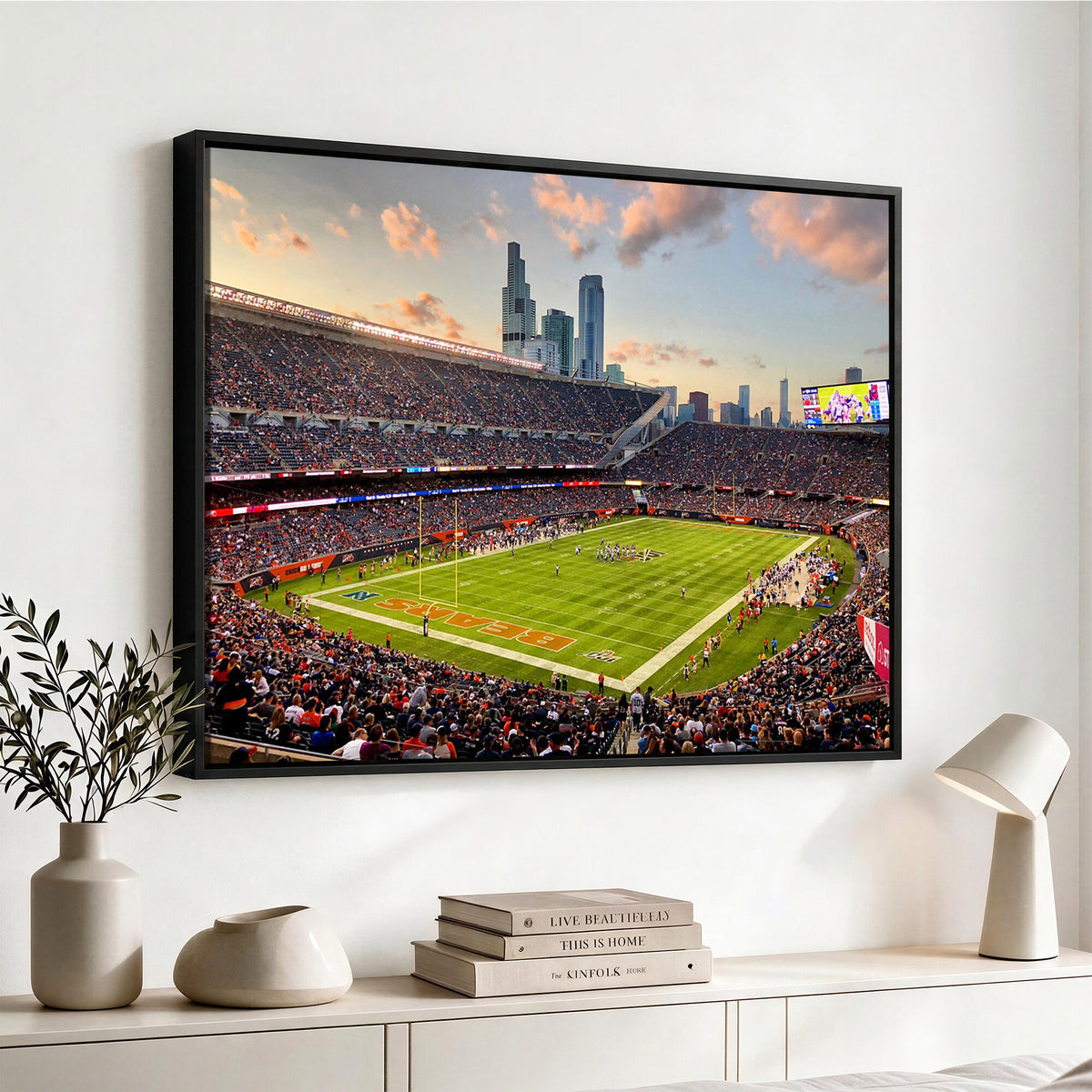 55377093-PAN-FL-20X10 - Chicago Bears Soldiers Field Wall Art Canvas Print, Man Cave Wall Decor