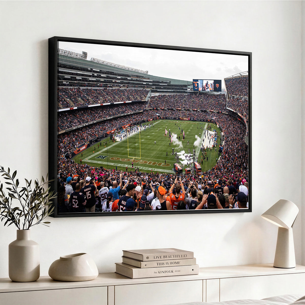 18347149-MGV-CV-36X24 - Chicago Bears Soldier Field Wall Art Canvas Print – Framed Football Stadium Artwork Team Spirit for home, office