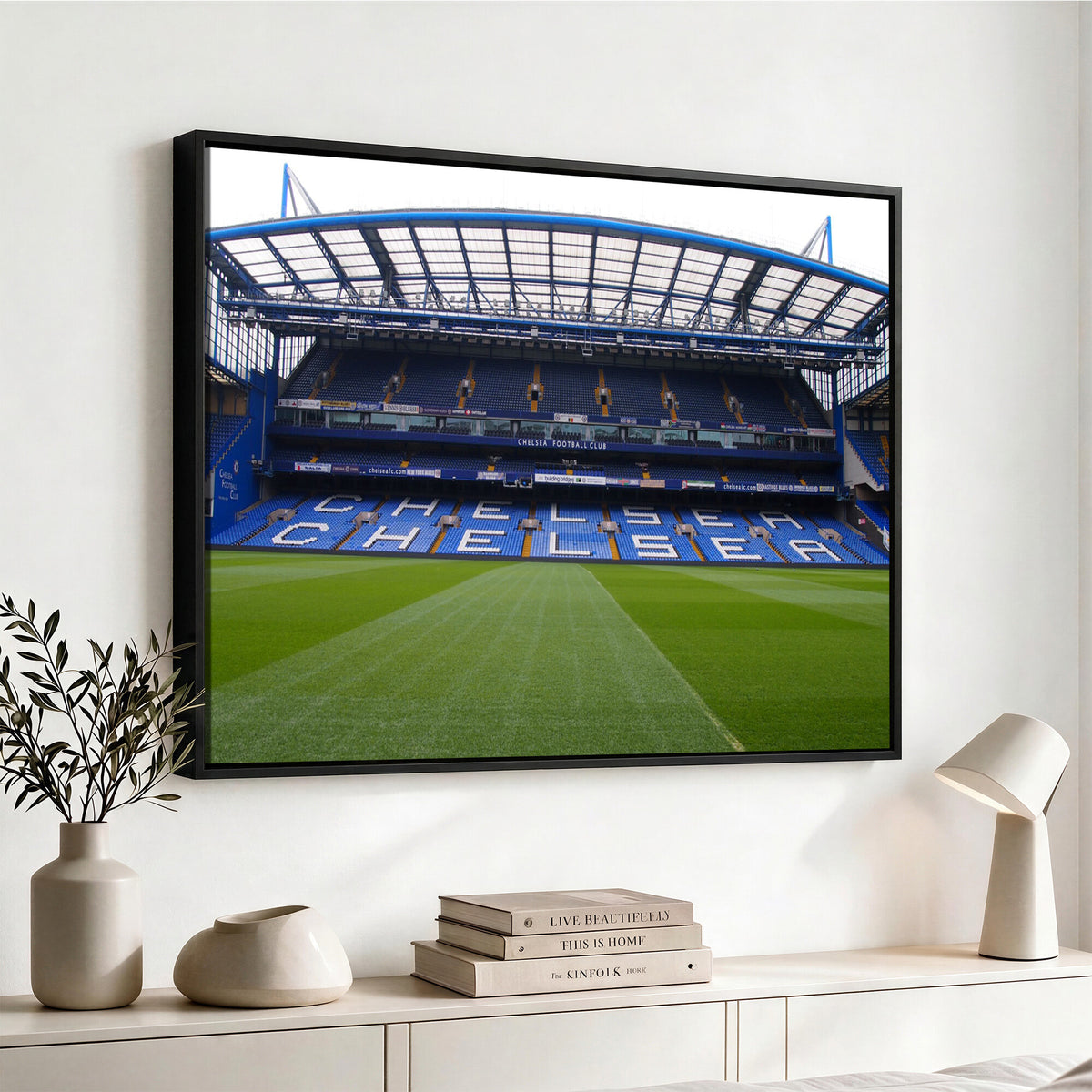 38616413CHELSA-MGV-CV-36X24 - Stamford Bridge Chelsea Football Stadium Canvas Wall Art