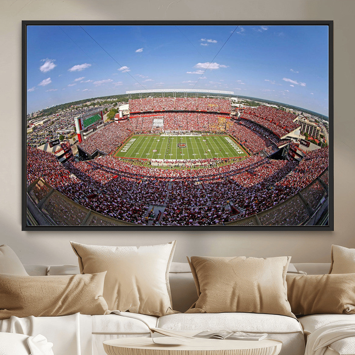 29492070-MGV-FC-36X24 - William Brice Stadium Wall Art Canvas Print – Stadium Crowd Sports Field Outdoor Event Football Game Artwork for Home Office