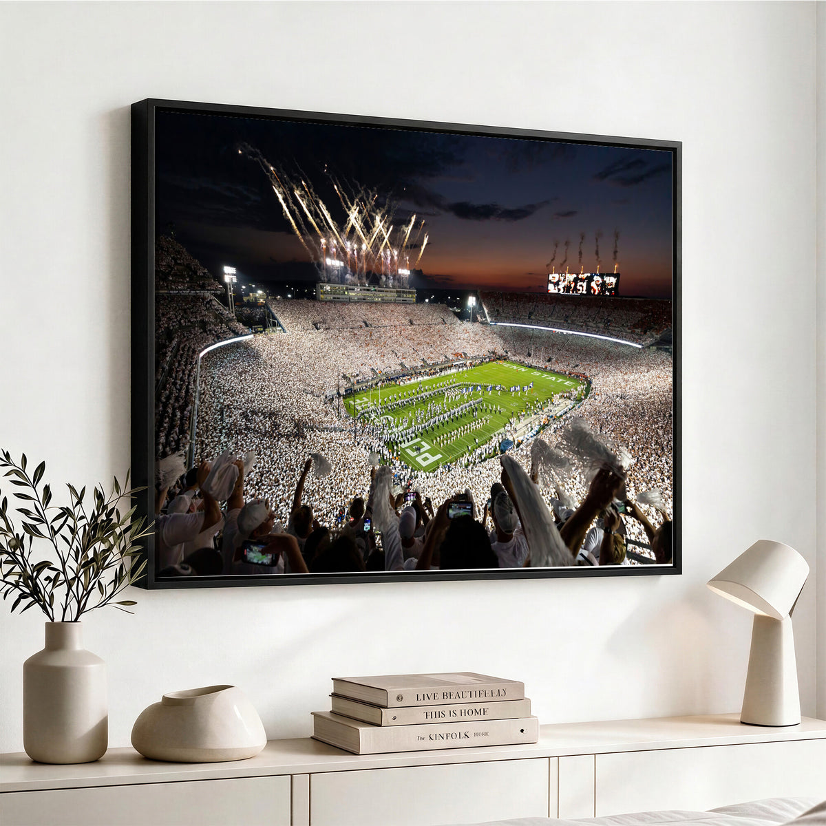 26666-MGV-CV-36X24 - Penn State Stadium Wall Art Canvas Print, White Out