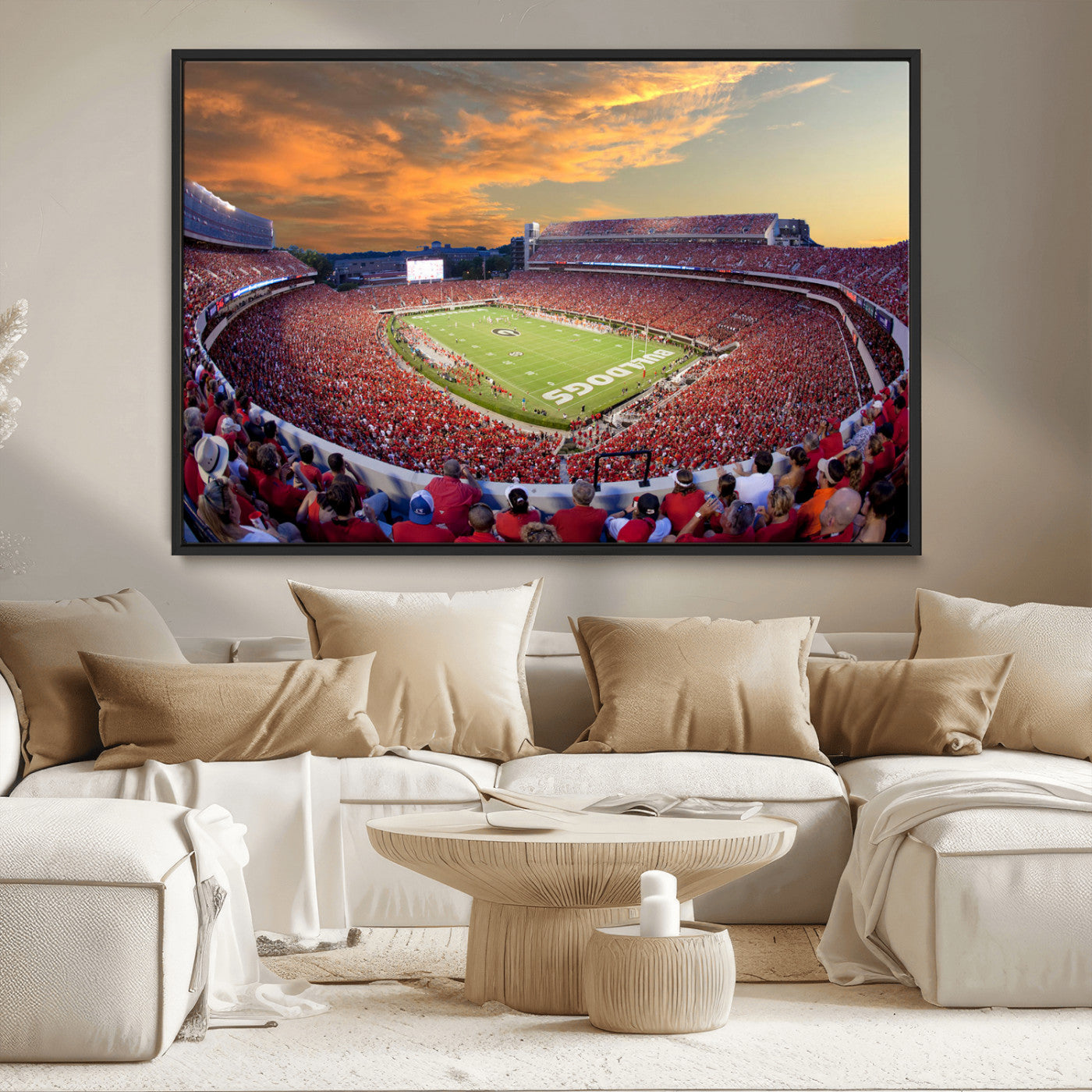73680988-MGV-CV-36X24-Dooley Stadium Wall Art Print, Sports Arena Canvas Wall Art, Dooley Field at Sanford Stadium Canvas Print, Modern Athletic Field Art Printing