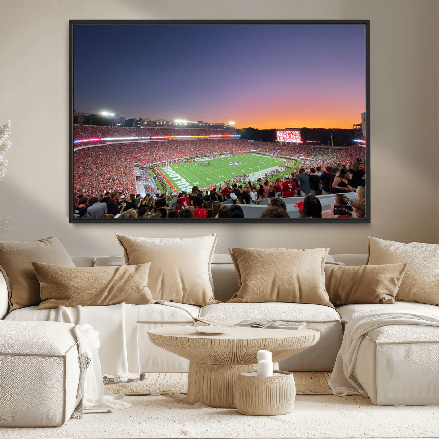 25139565-MGV-CV-36X24-Dooley Stadium Wall Art Print, Sports Arena Canvas Wall Art, Dooley Field at Sanford Stadium Canvas Print, Modern Athletic Field Art Printing
