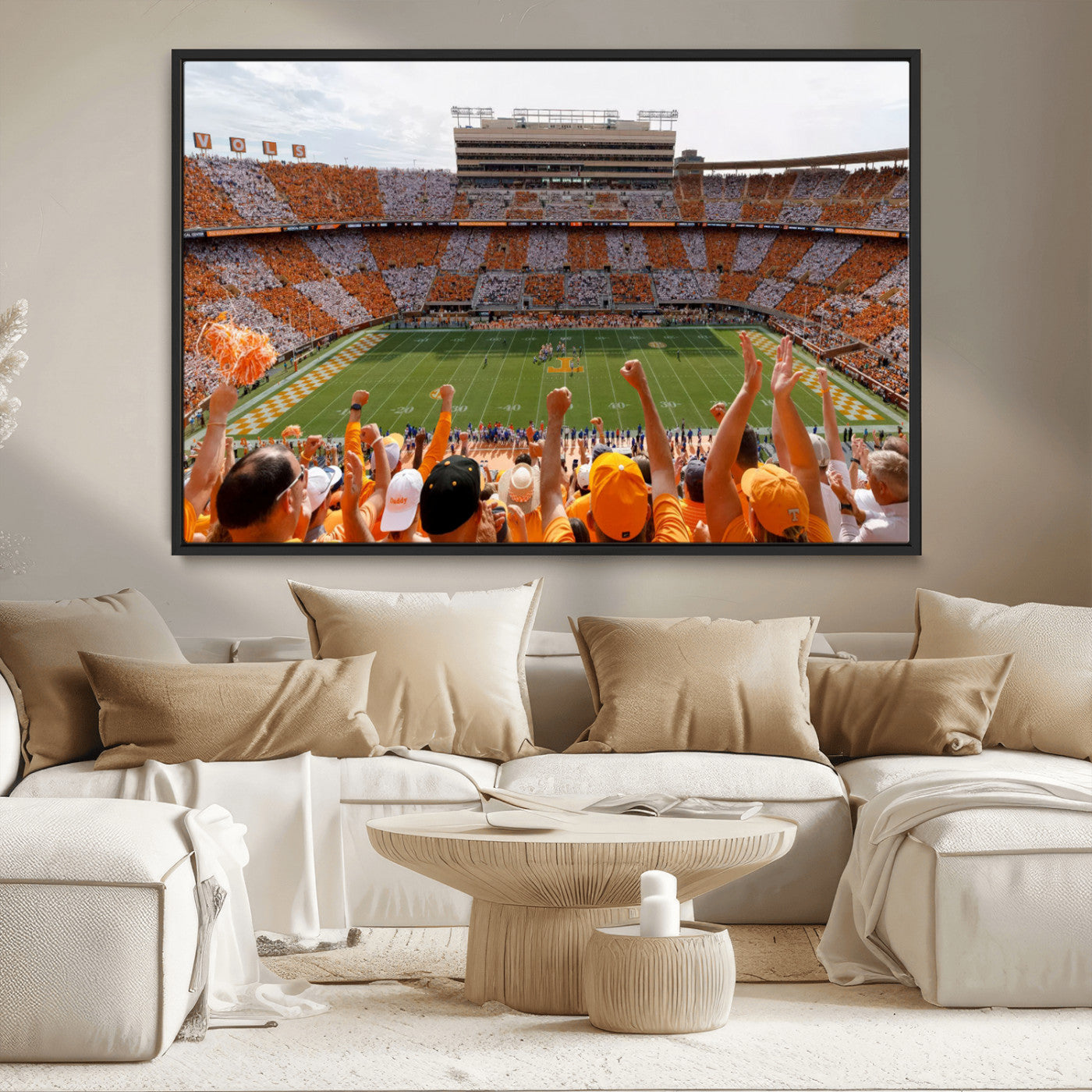 76011417-MGV-CV-36X24-Tennessee Neyland Stadium Wall Art Print, Sports Arena Canvas Wall Art, Panoramic Stadium Canvas Print, Modern Athletic Field Art Printing