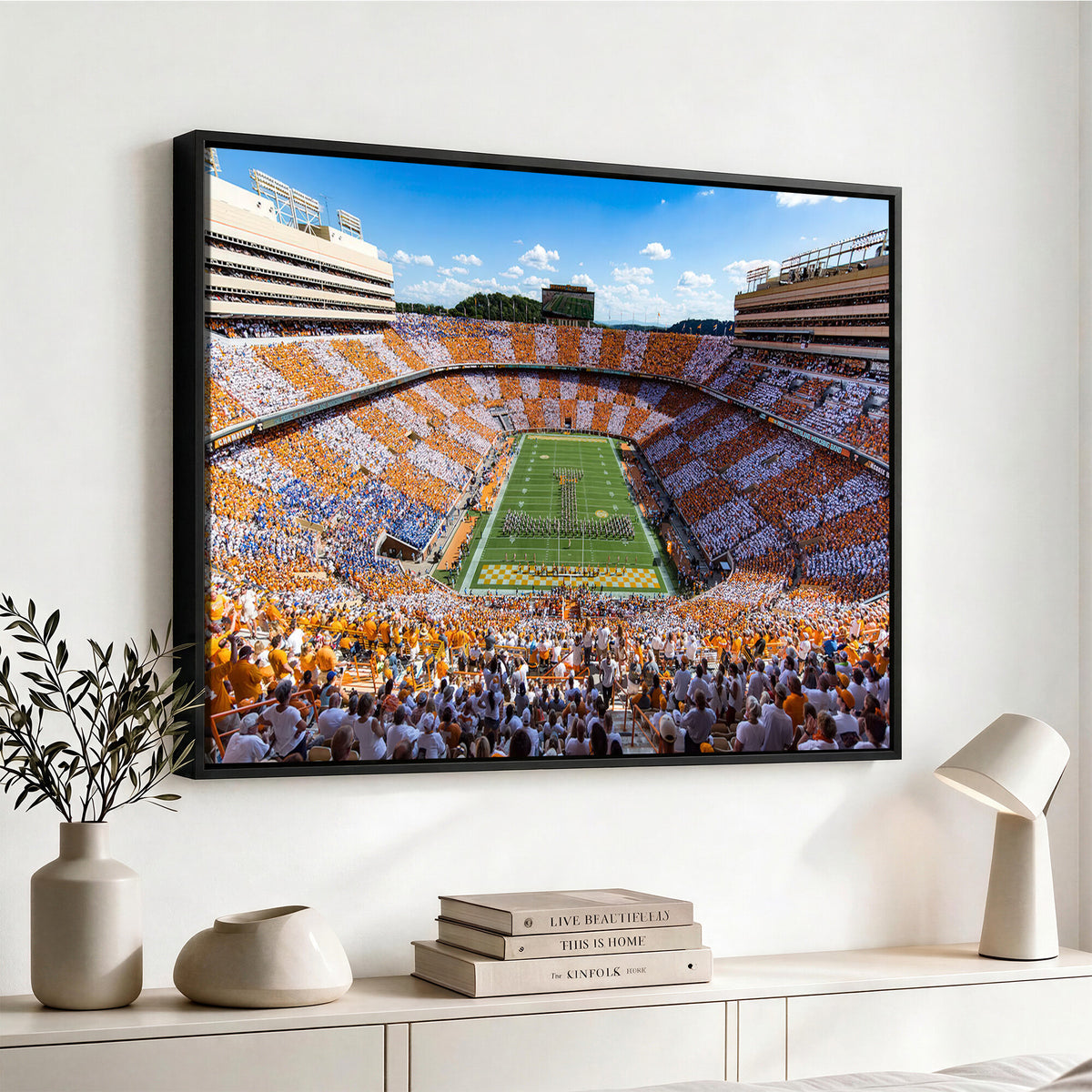 77097951-MGV-CV-36X24 - Tennessee Neyland Stadium Wall Art, Sports Arena Canvas, Extra Large Game Room Wall Decor