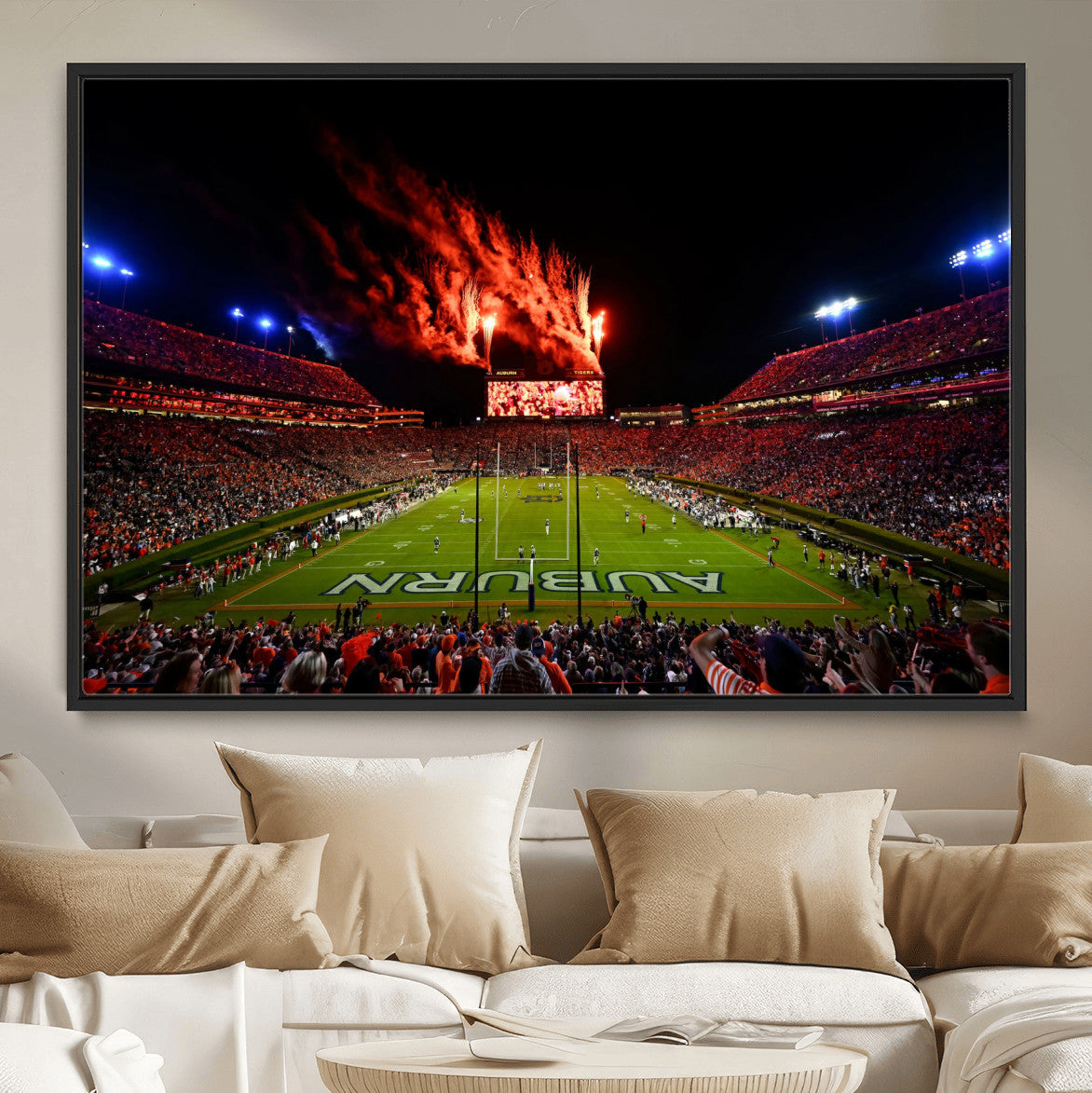 59046876-MGV-CV-36X24-Jordan-Hare Stadium Wall Art Canvas Print, Football Stadium Aerial View, College Sports Art for Man Cave or Game Room (Copy)