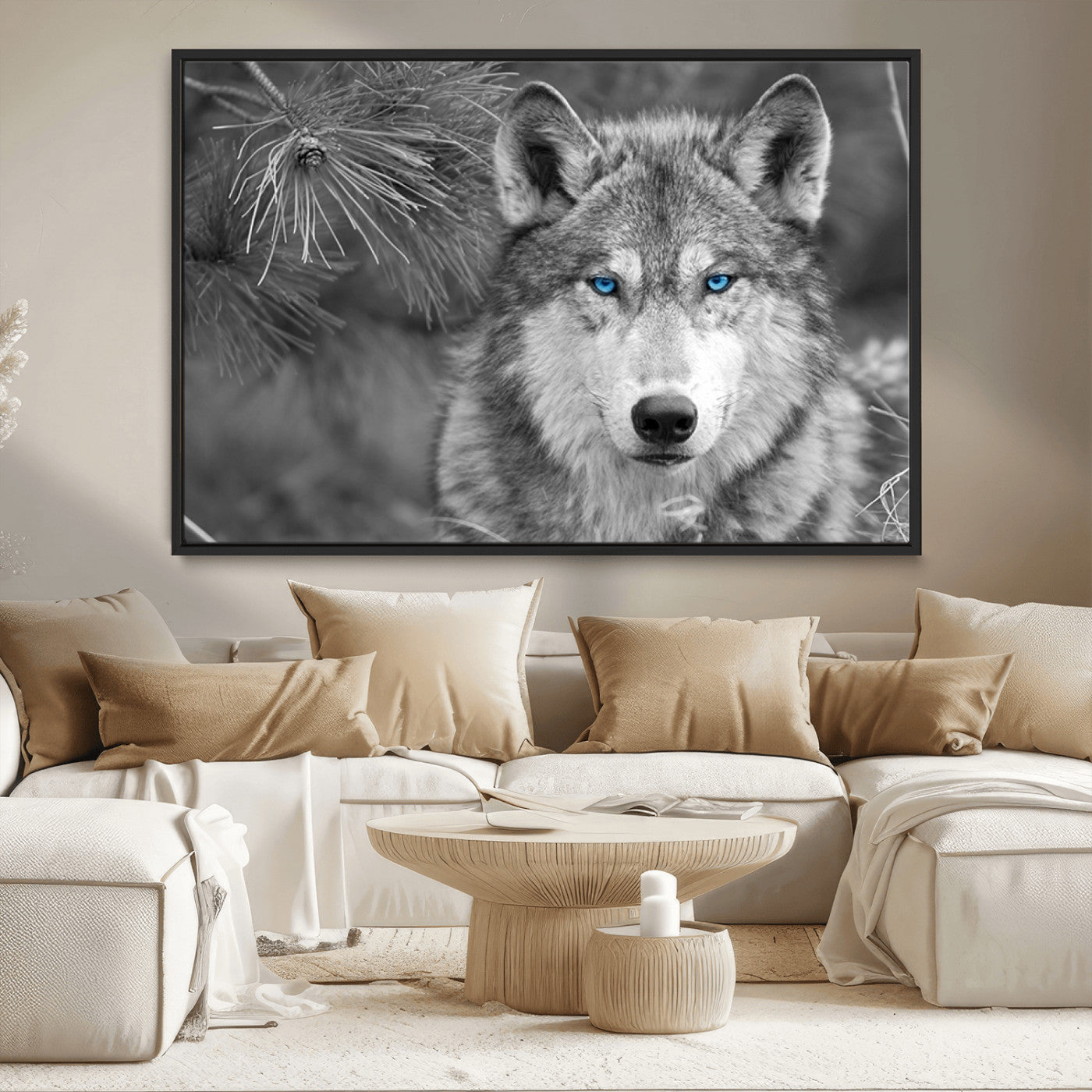 MGV-FC-36X24 - Wild Wolf Blue Eye Wall Art Canvas Print