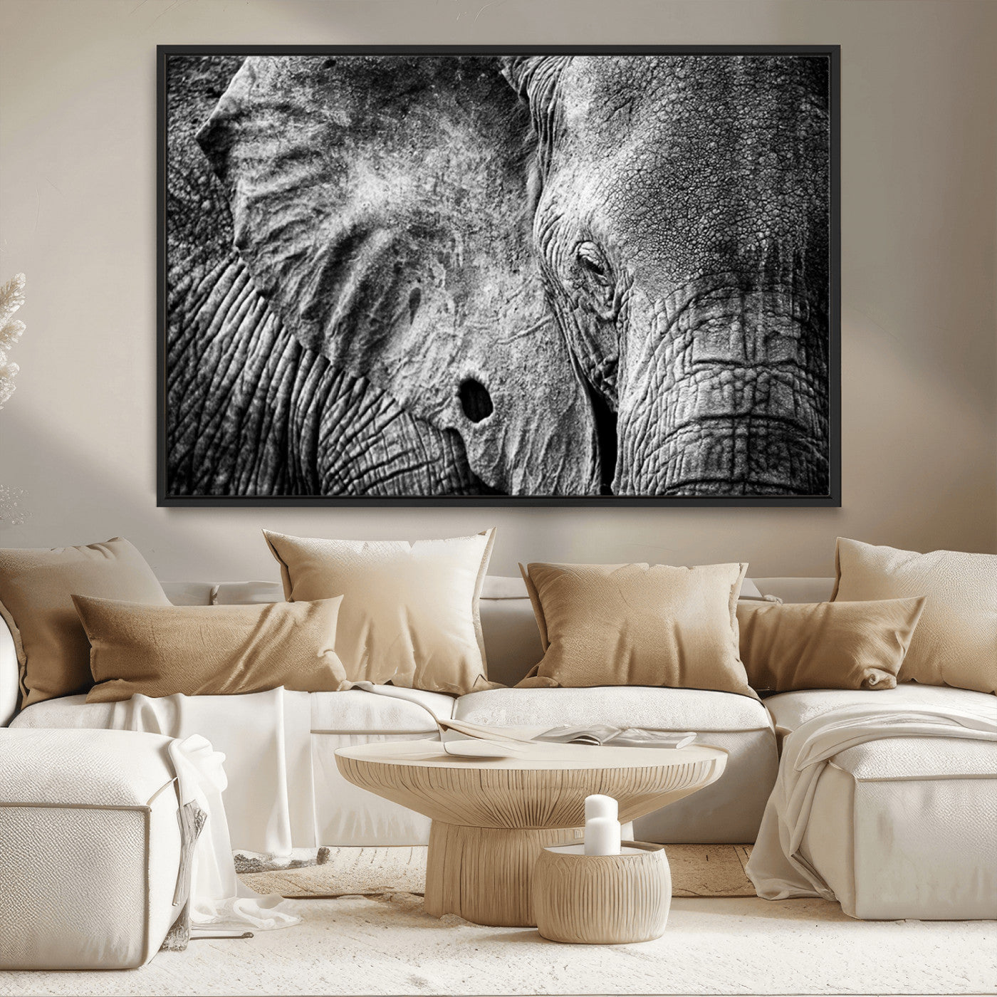 MGV-FC-36X24 - Wild Old Elephant Wall Art Canvas Print
