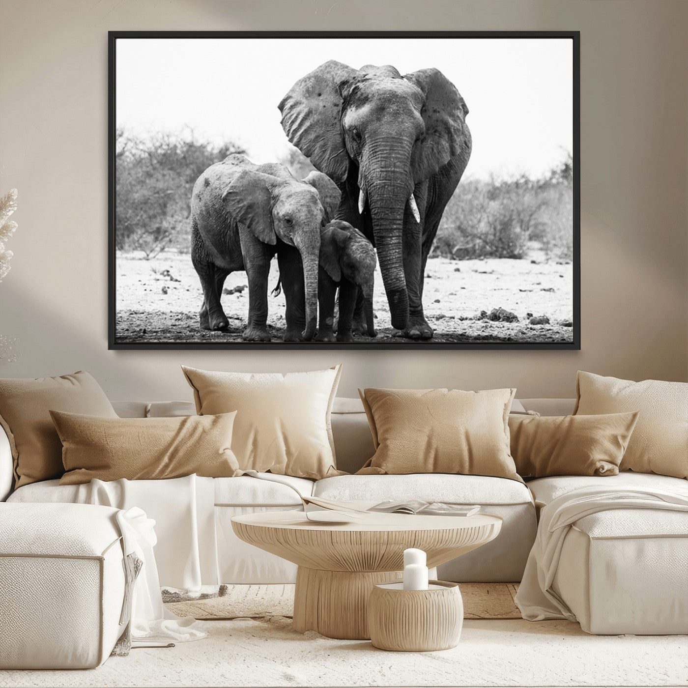 MGV-FC-36X24 - Elephant Family Africa Wall Art Canvas Print
