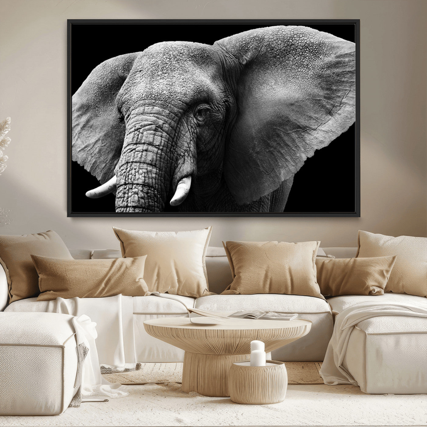 MGV-FC-36X24 - Big Elephant Close Up Wall Art Canvas Print