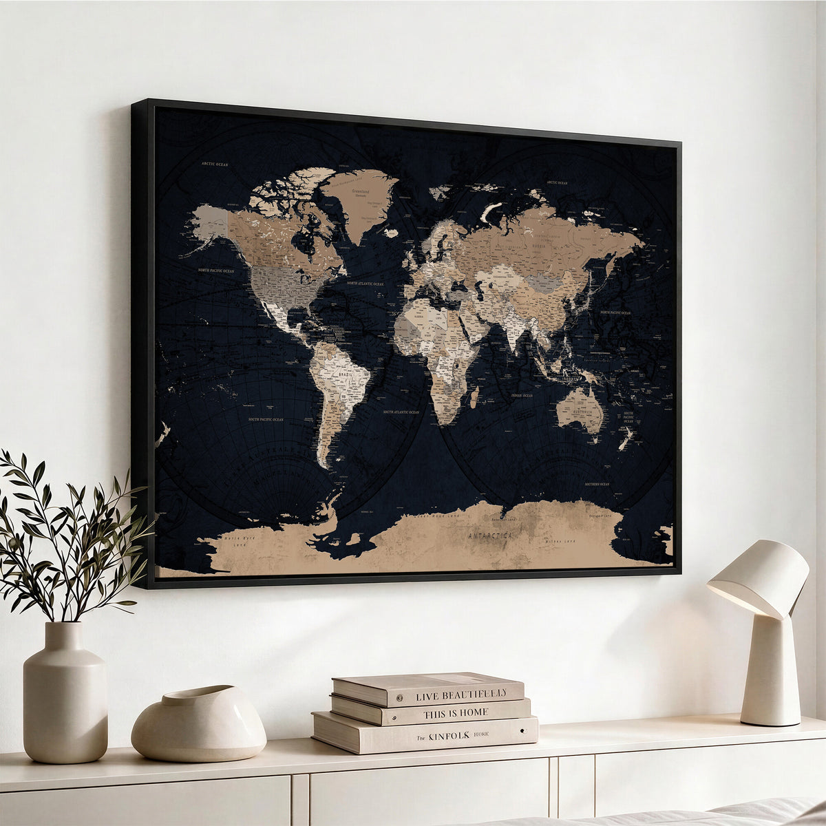 25812727-MGV-CV-36X24 - Grunge Wall Art World Map Canvas Print