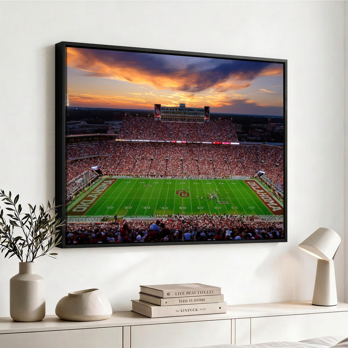 51457497-MGV-CV-36X24 - Oklahoma Sooners Stadium Wall Art Canvas Print, College Football Decor