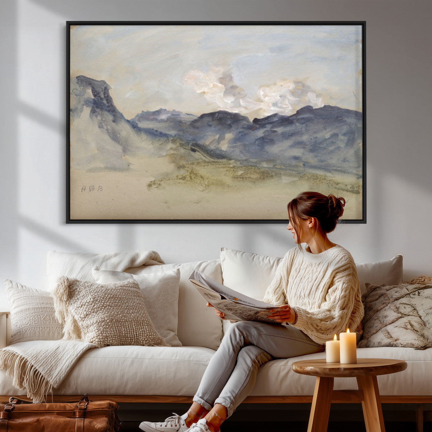 14644686-MGV-CV-36X24 - Alps Hercules Brabazon Brabazon Abstract Wall Art Canvas Print for Modern Home Decor