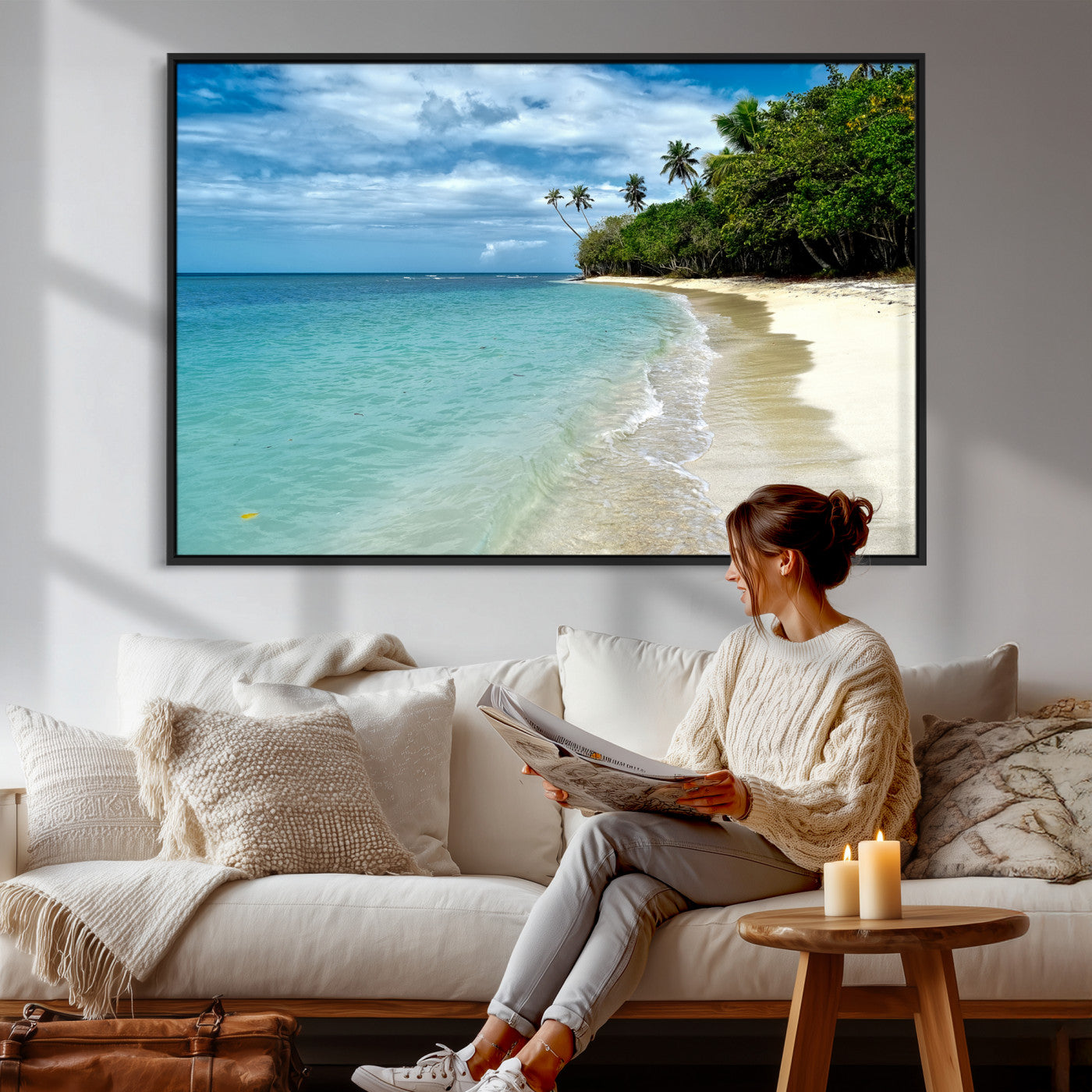50626792-MGV-CV-36X24 - Puerto Rico Beach Paradise Wall Art – Tropical Coastal Print