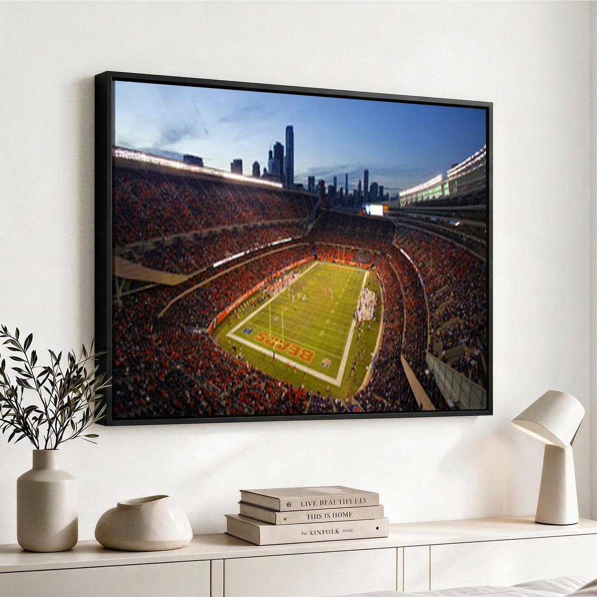 50691720-MGV-CV-36X24 - Chicago Bears Soldier Field Canvas Wall Art, NFL Stadium Panorama Print, Football Arena Photography for Sports Fans