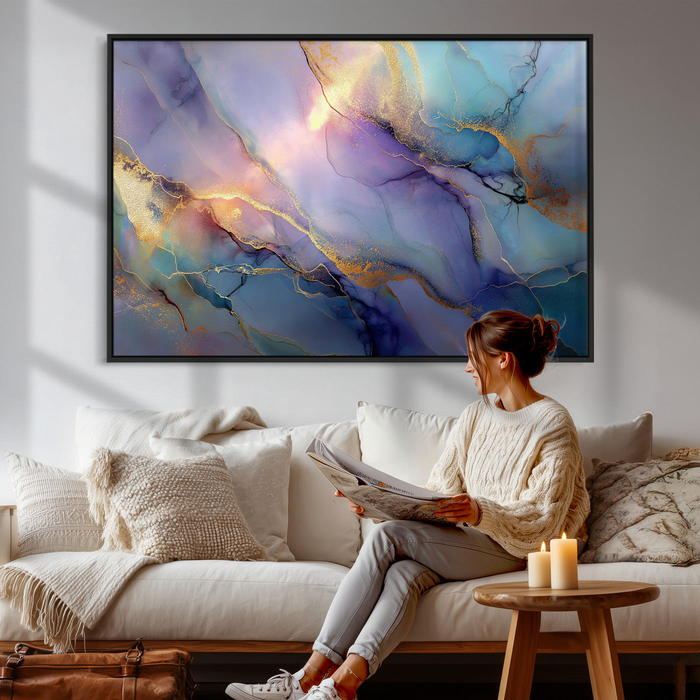 50939878-MGV-CV-36X24 - Colorful Abstract Canvas Wall Art Print, Vibrant Popup Color Art Print