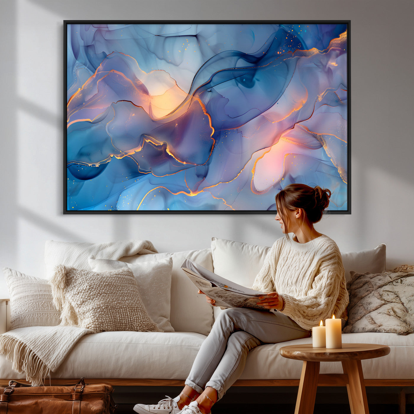 13710509-MGV-CV-36X24 - Colorful Abstract Canvas Wall Art Print, Vibrant Popup Color Art Print