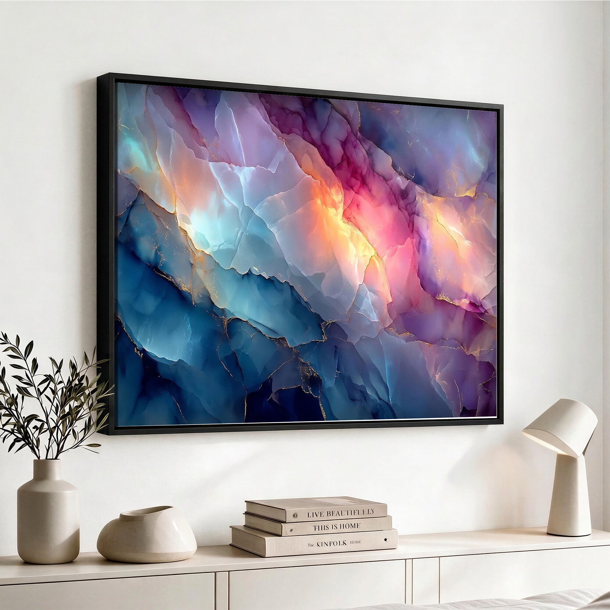 28163849-MGV-CV-36X24 - Colorful Abstract Canvas Wall Art Print, Vibrant Popup Color Art Print