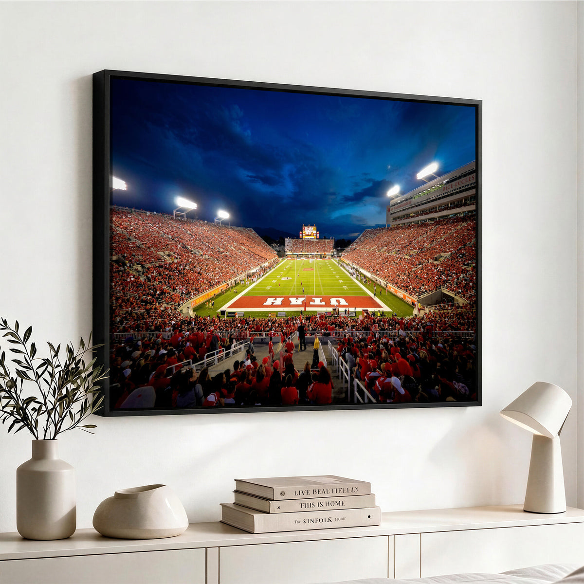74019251-MGV-CV-36X24 - Rice-Eccles Stadium Wall Art Canvas Print - Utah Salt Lake City Stadium Print