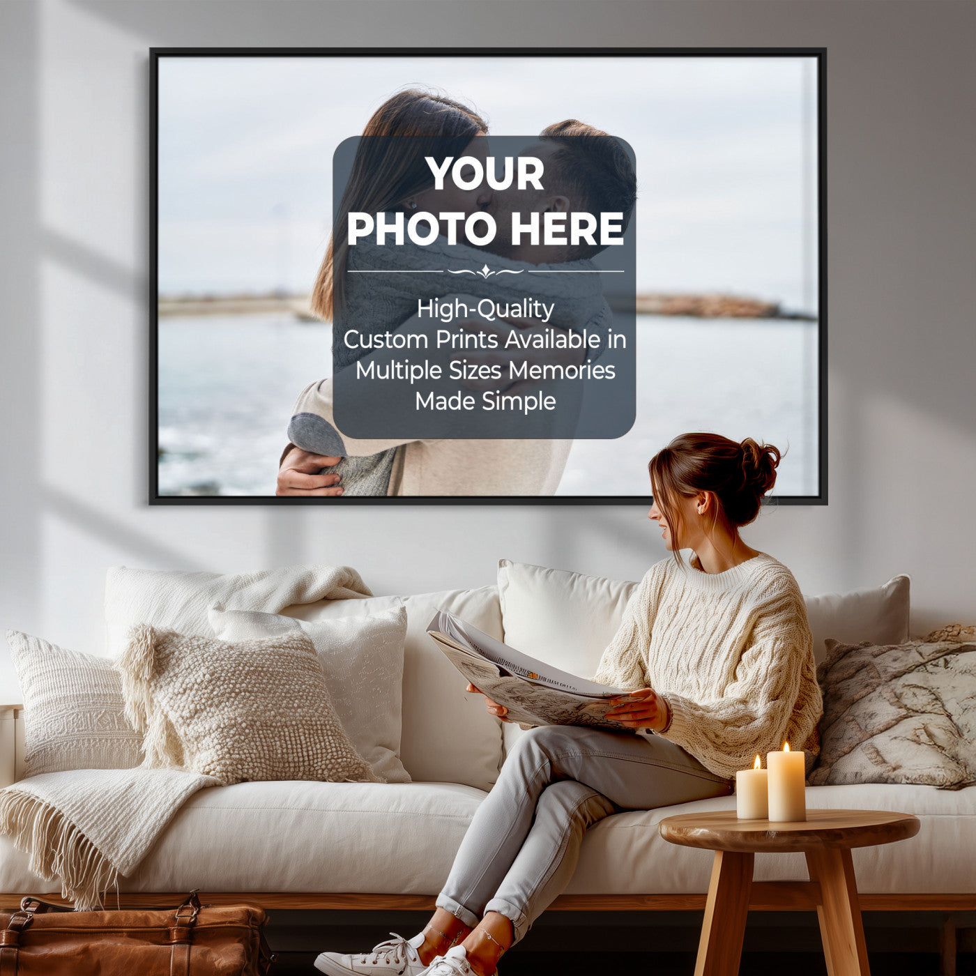 29940442-MGV-CV-36X24 - Custom Photo Canvas Print, Personalized Picture Wall Art, Your Image on Canvas, Family Portrait Gift