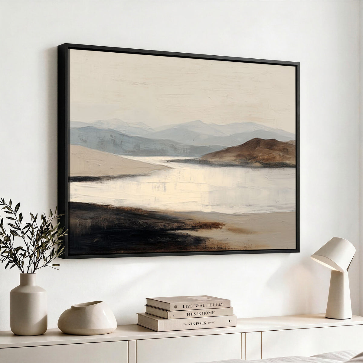36873679-MGV-CV-36X24 - Modern Abstract Landscape Canvas Wall Art, Minimalist Nature Printing