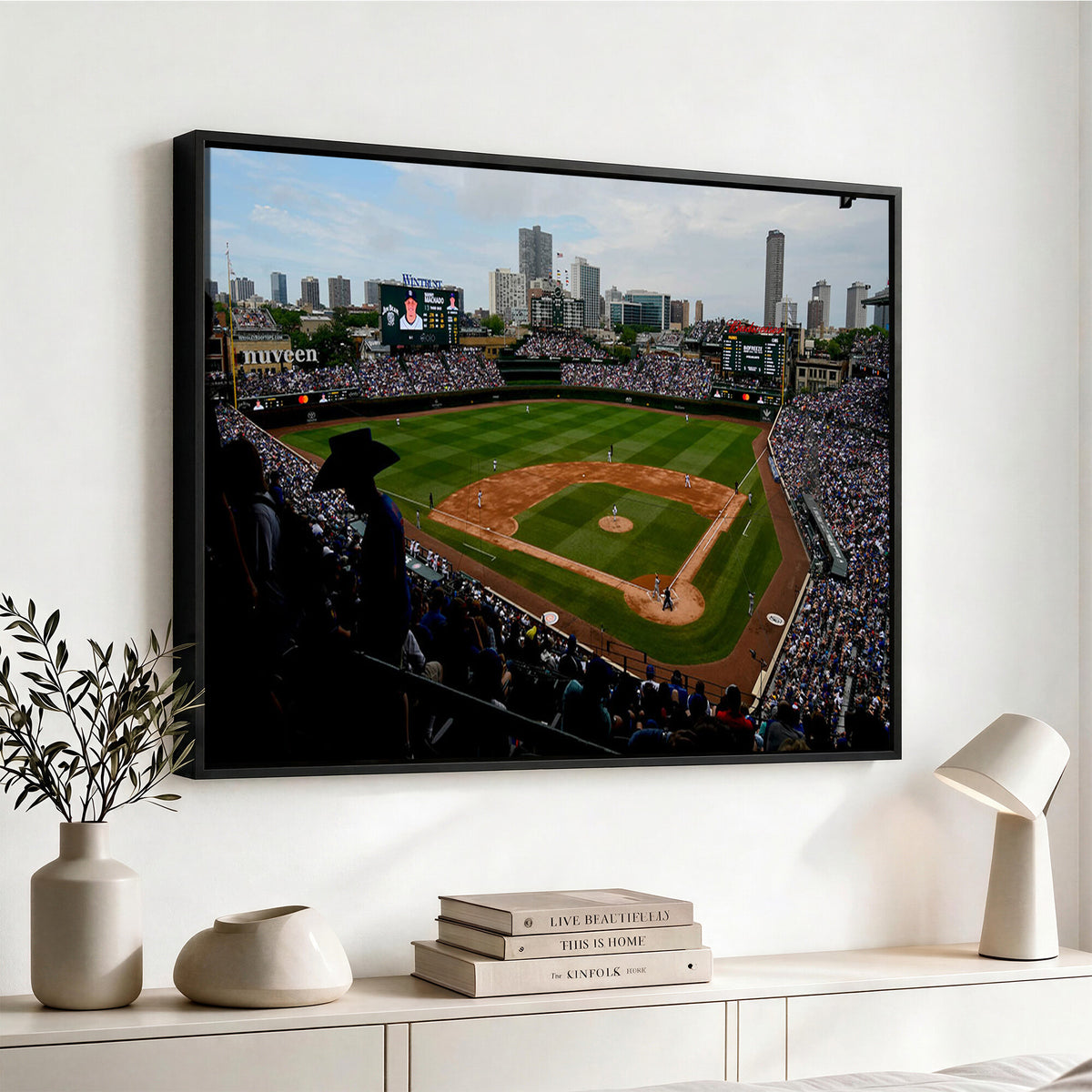 34859D-MGV-CV-36X24 - Chicago Cubs Baseball Team Print - Wrigley Field Stadium