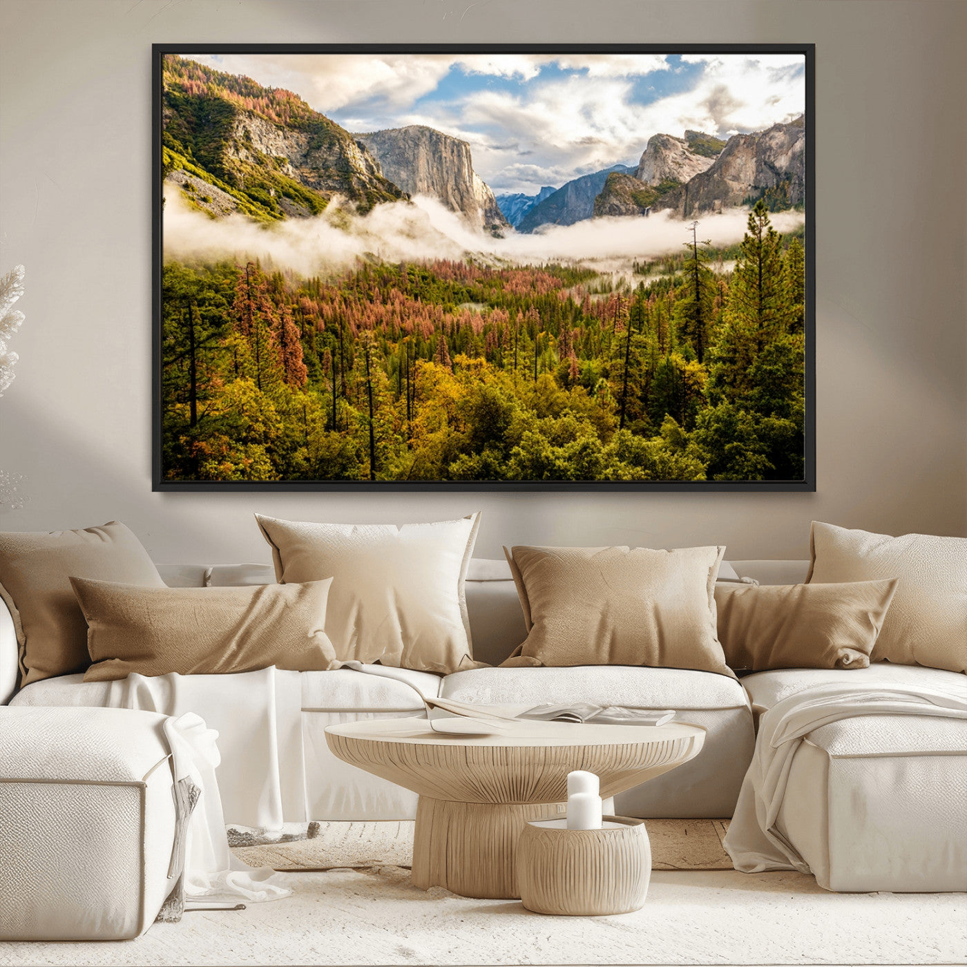 MGV-FC-36X24 - Half Dome Yosemite Canvas Wall Art – Majestic Triptych Landscape Print – National Park Nature Decor