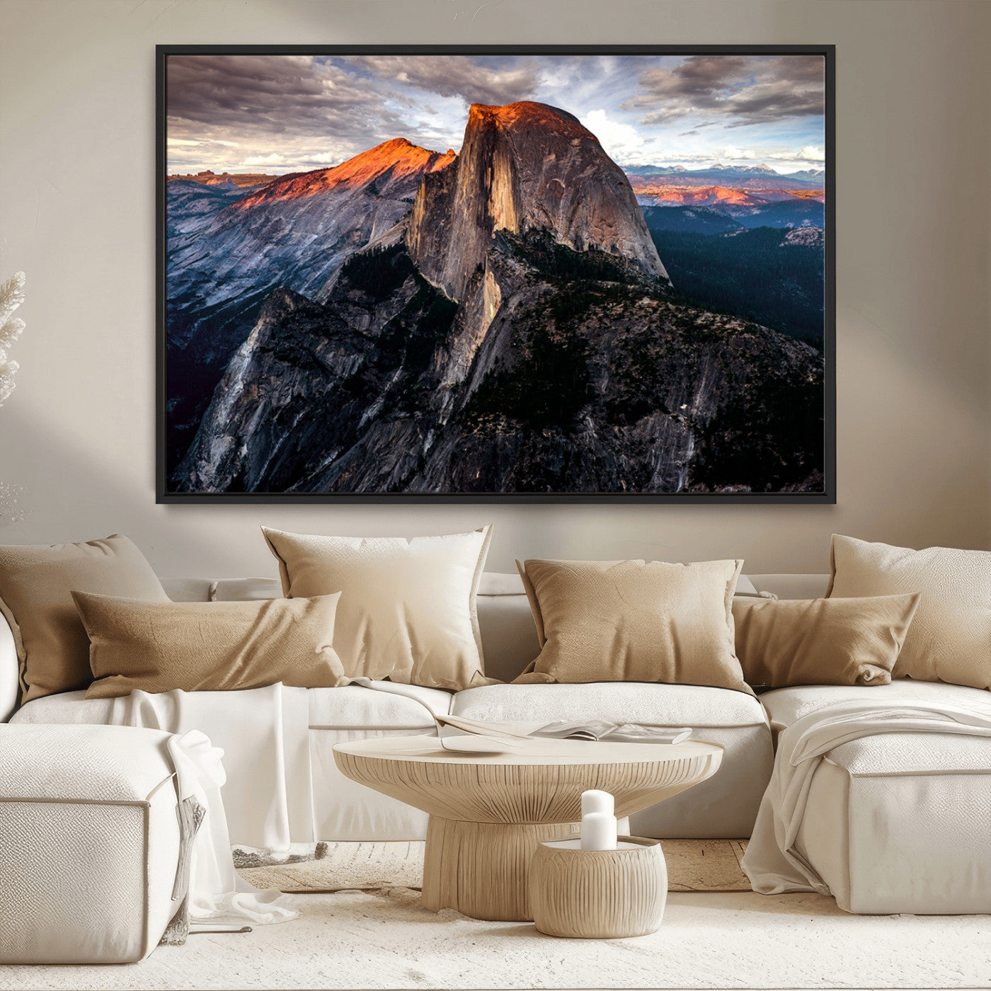 MGV-FC-36X24 - Half Dome Wall Art Print - Yosemite Majestic Triptych Landscape Print – National Park Nature Decor