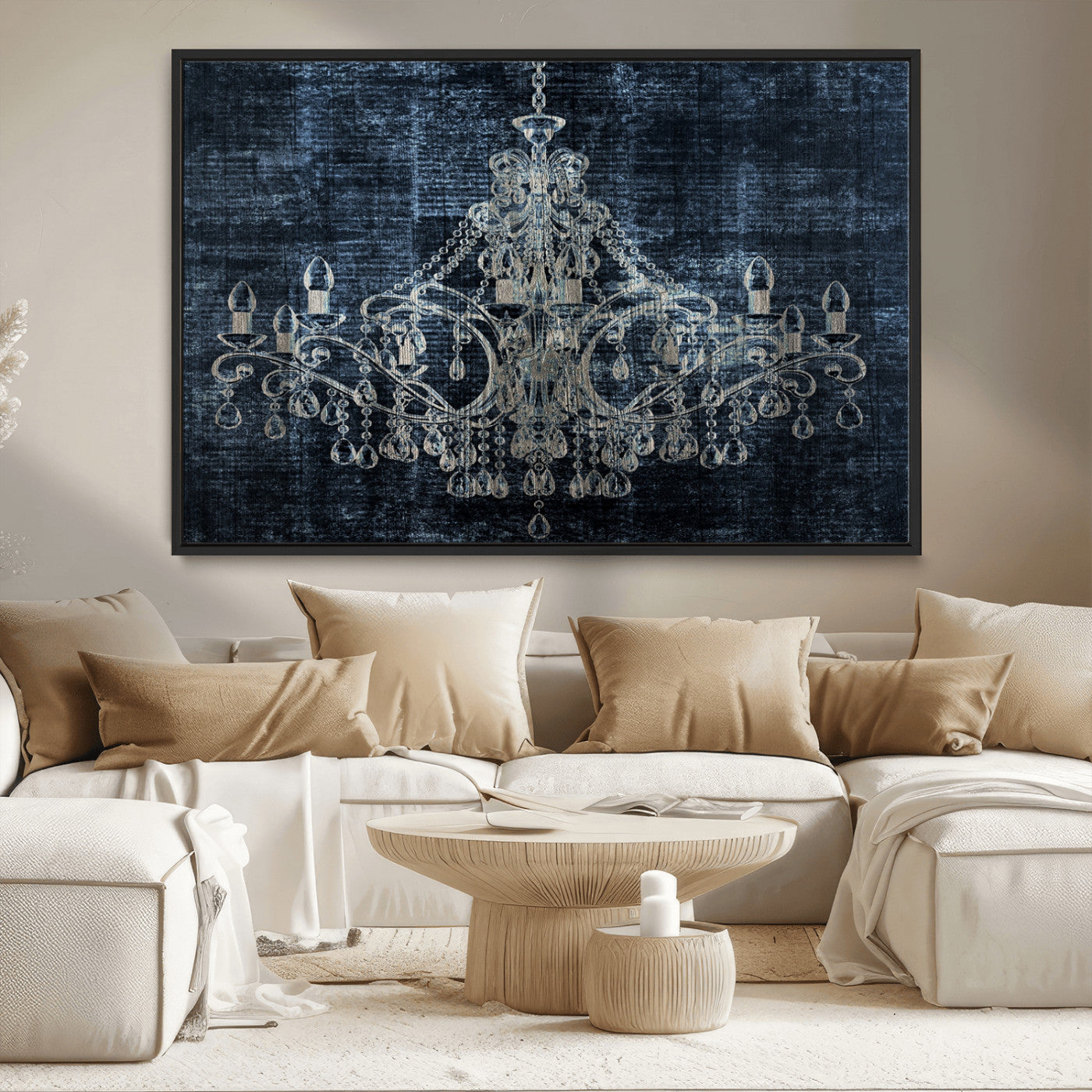 MGV-FC-36X24 - Dark Chandelier Wall Art Canvas Print